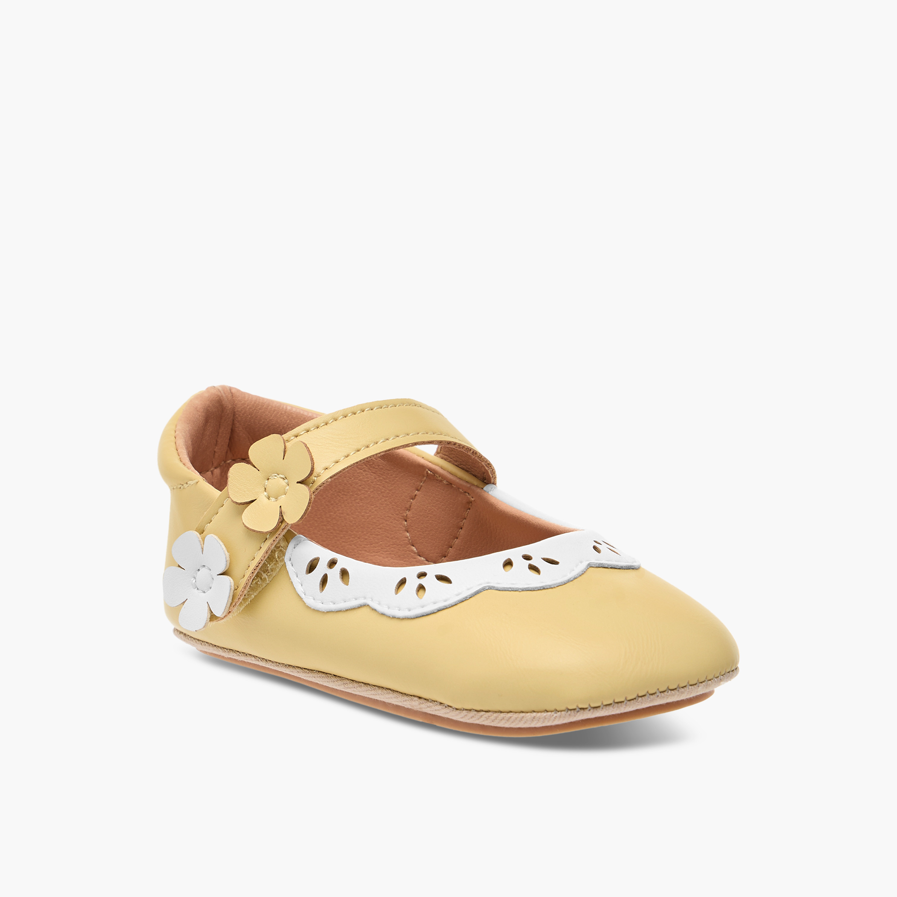 Barefeet Floral Applique Shoes with Hook and Loop Closure-baby-girls-shoes-closedshoes-image-2