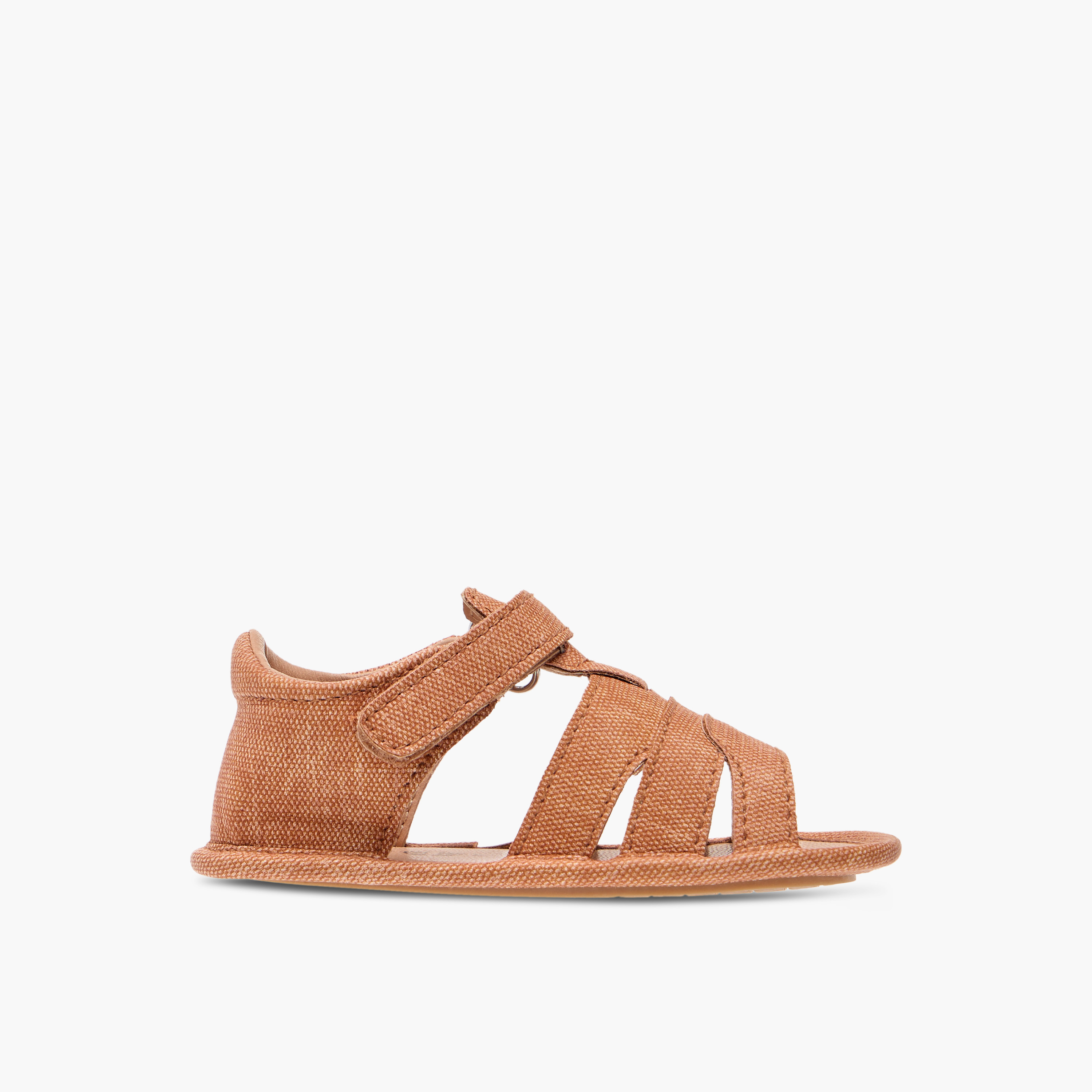 Barefeet Textured Strap Sandals with Hook and Loop Closure-baby-boys-shoes-sandals-image-3