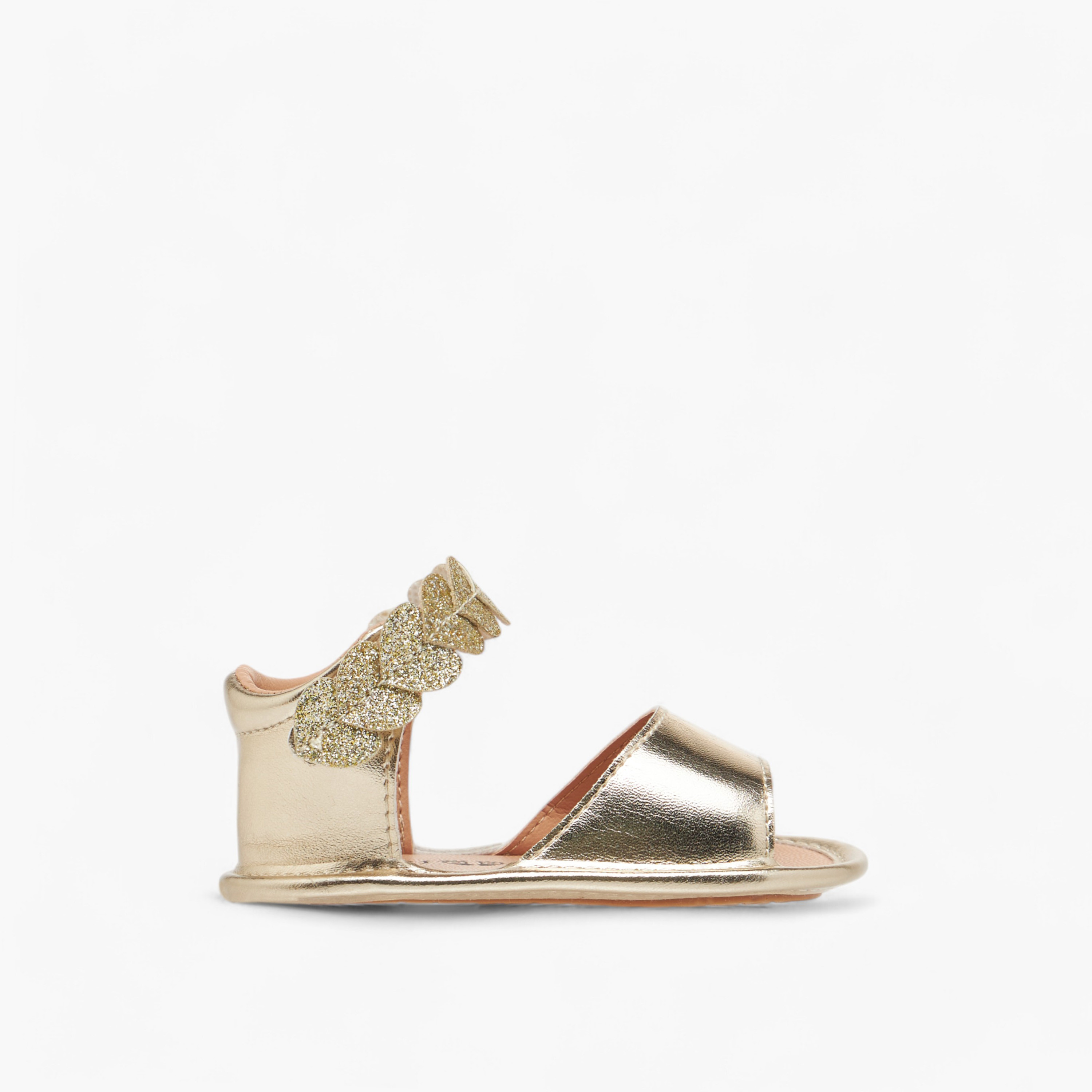 Barefeet Embellished Sandals with Hook and Loop Closure-baby-girls-shoes-sandals-image-3