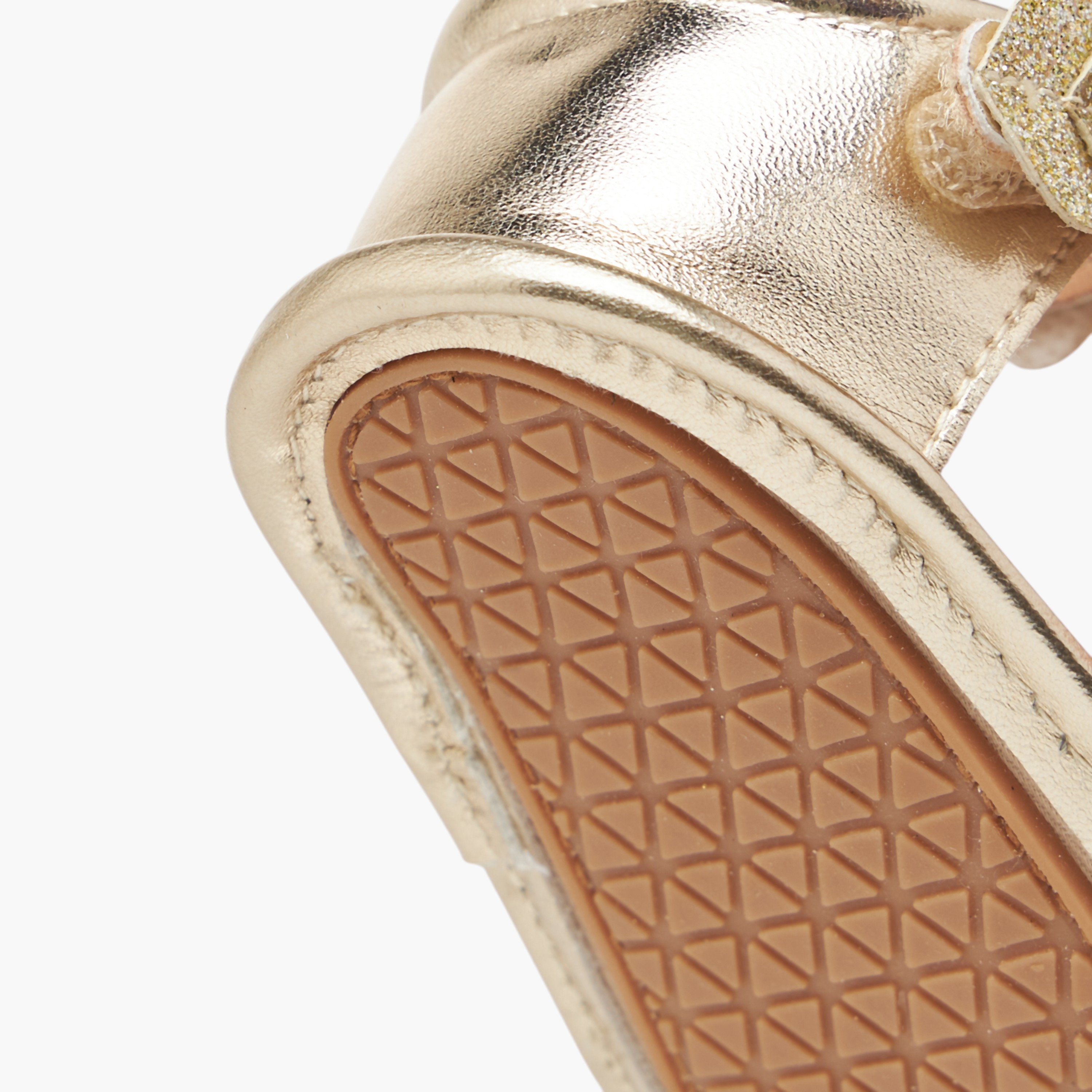 Barefeet Embellished Sandals with Hook and Loop Closure-baby-girls-shoes-sandals-image-5