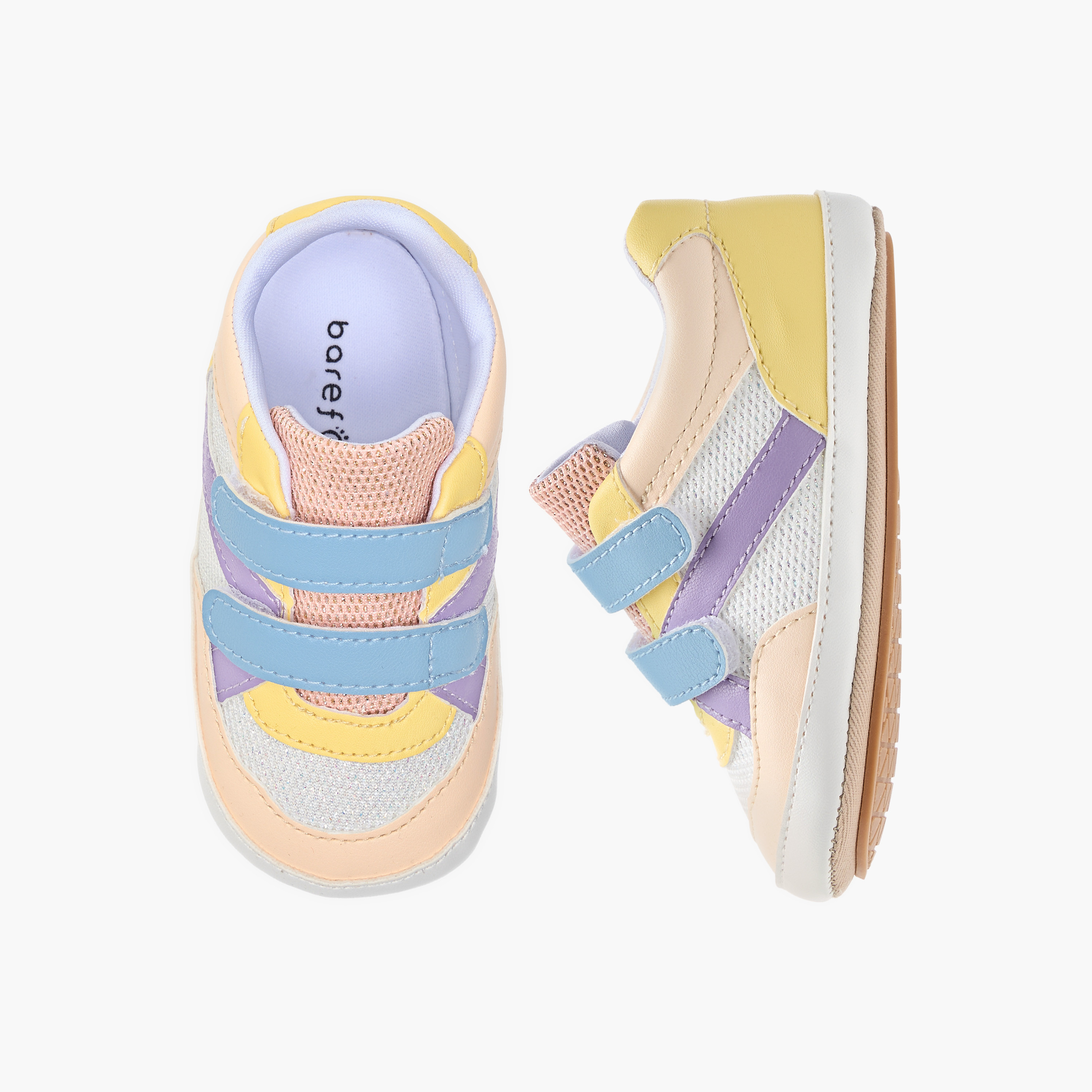 Barefeet Colourblock Shoes with Hook and Loop Closure-baby-girls-shoes-closedshoes-image-1