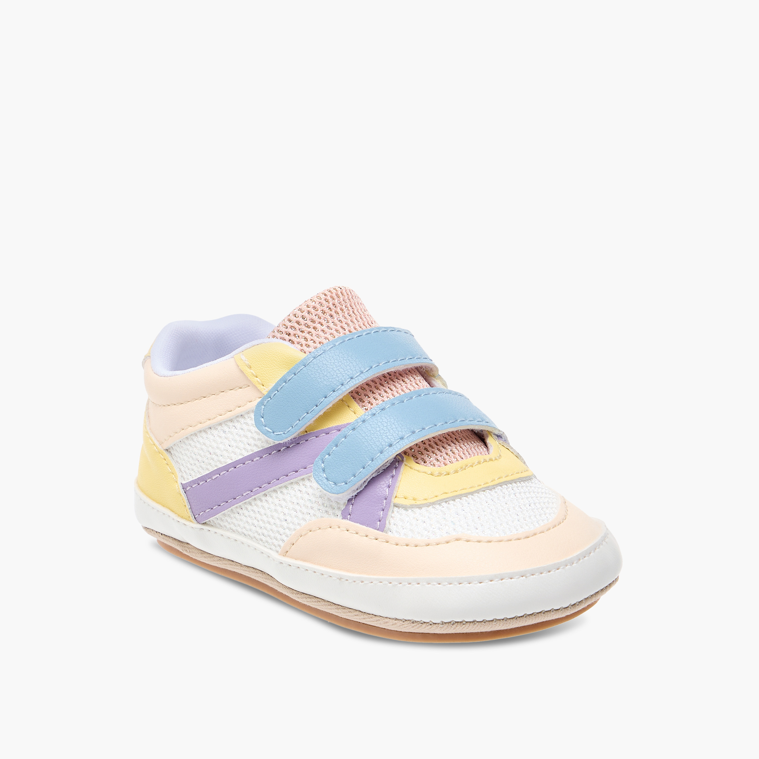 Barefeet Colourblock Shoes with Hook and Loop Closure-baby-girls-shoes-closedshoes-image-2