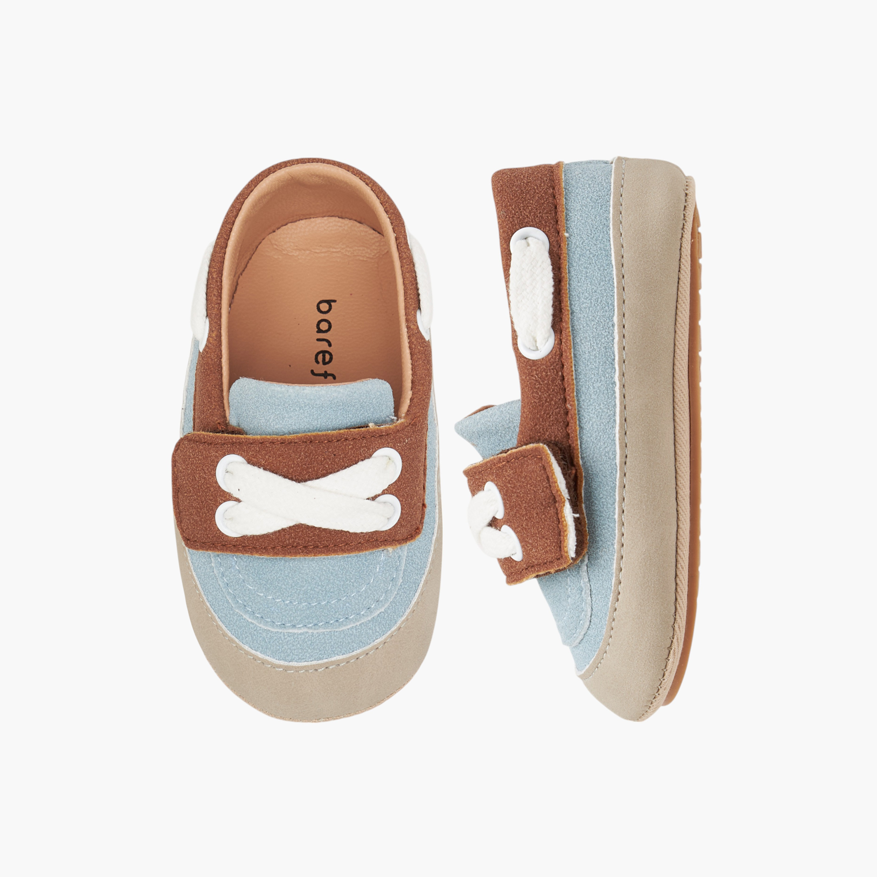 Barefeet Colourblock Booties with Hook and Loop Closure-baby-boys-shoes-booties-image-1