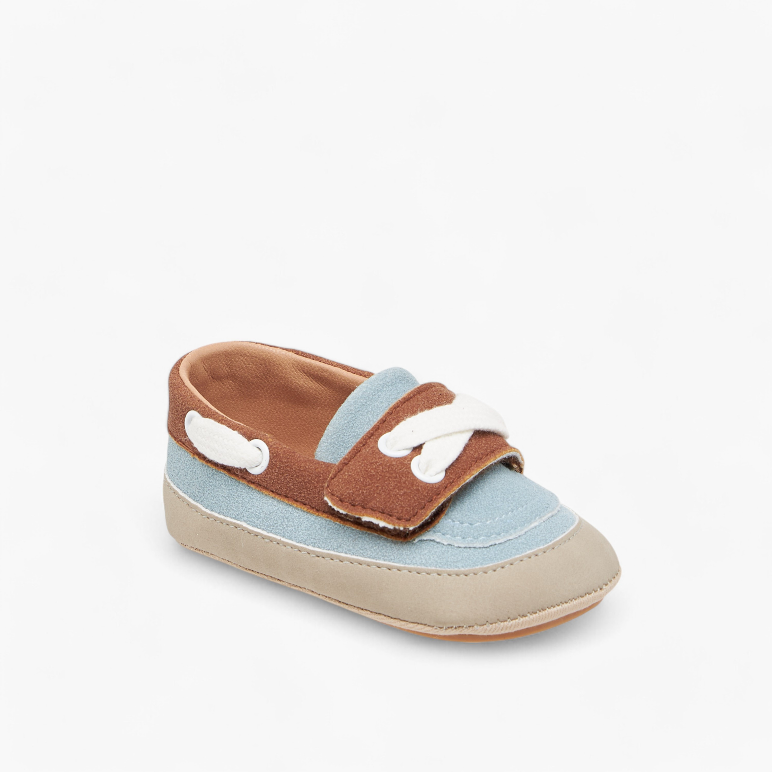 Barefeet Colourblock Booties with Hook and Loop Closure-baby-boys-shoes-booties-image-2
