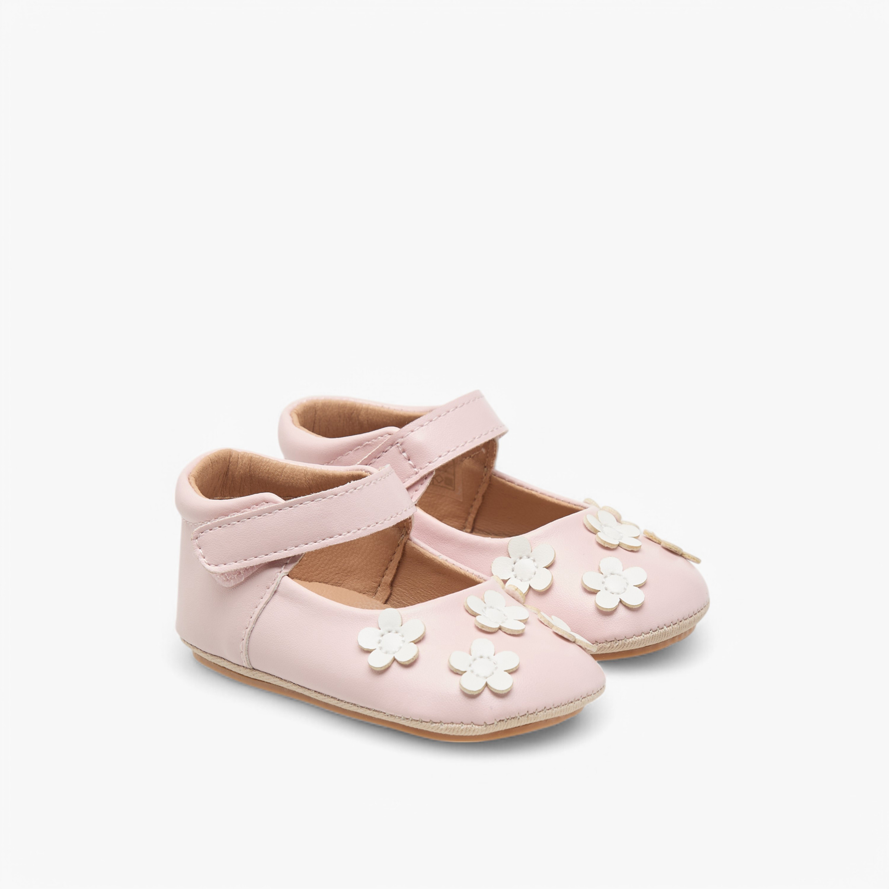 Barefeet Floral Accent Shoes with Hook and Loop Closure-baby-girls-shoes-closedshoes-image-1