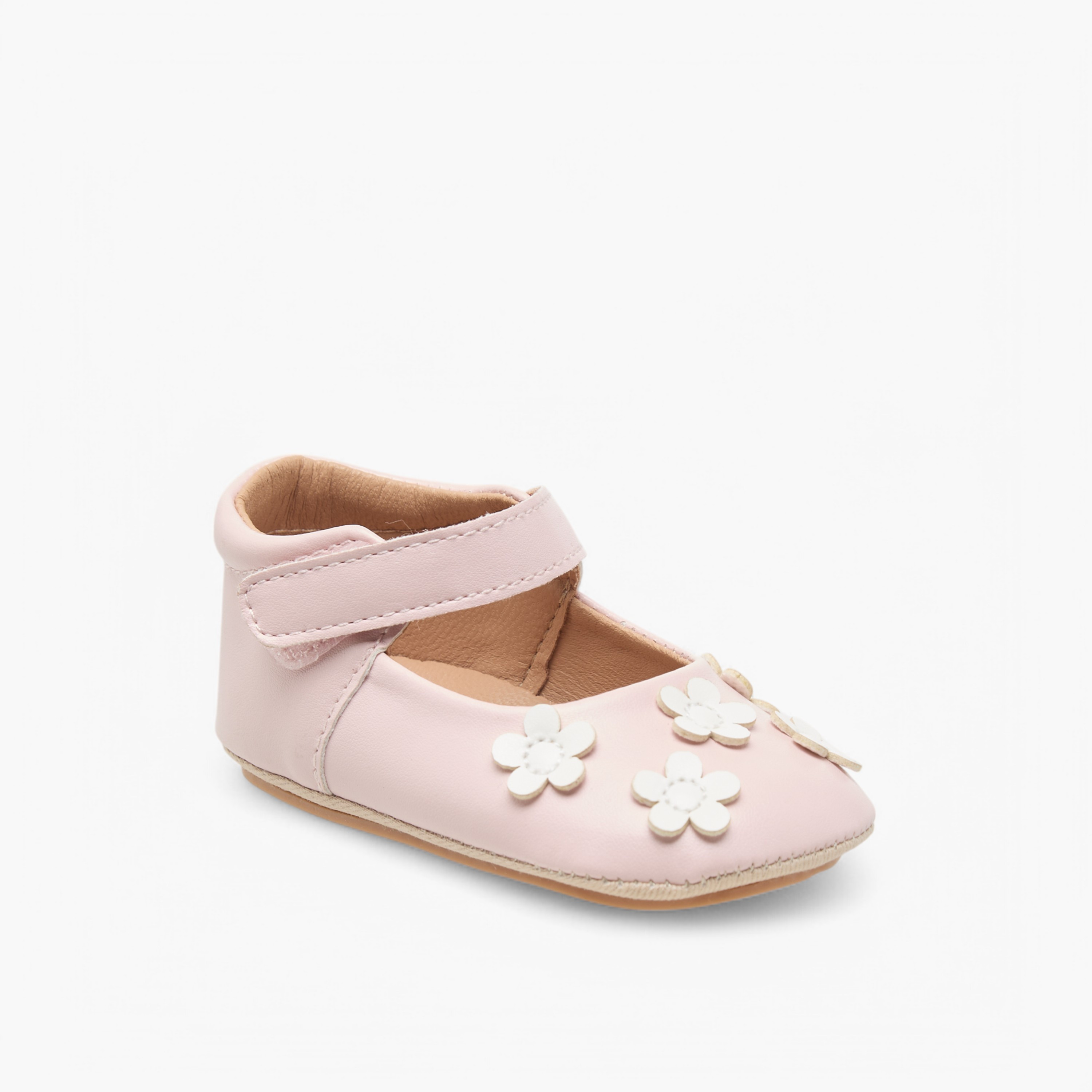 Barefeet Floral Accent Shoes with Hook and Loop Closure-baby-girls-shoes-closedshoes-image-2