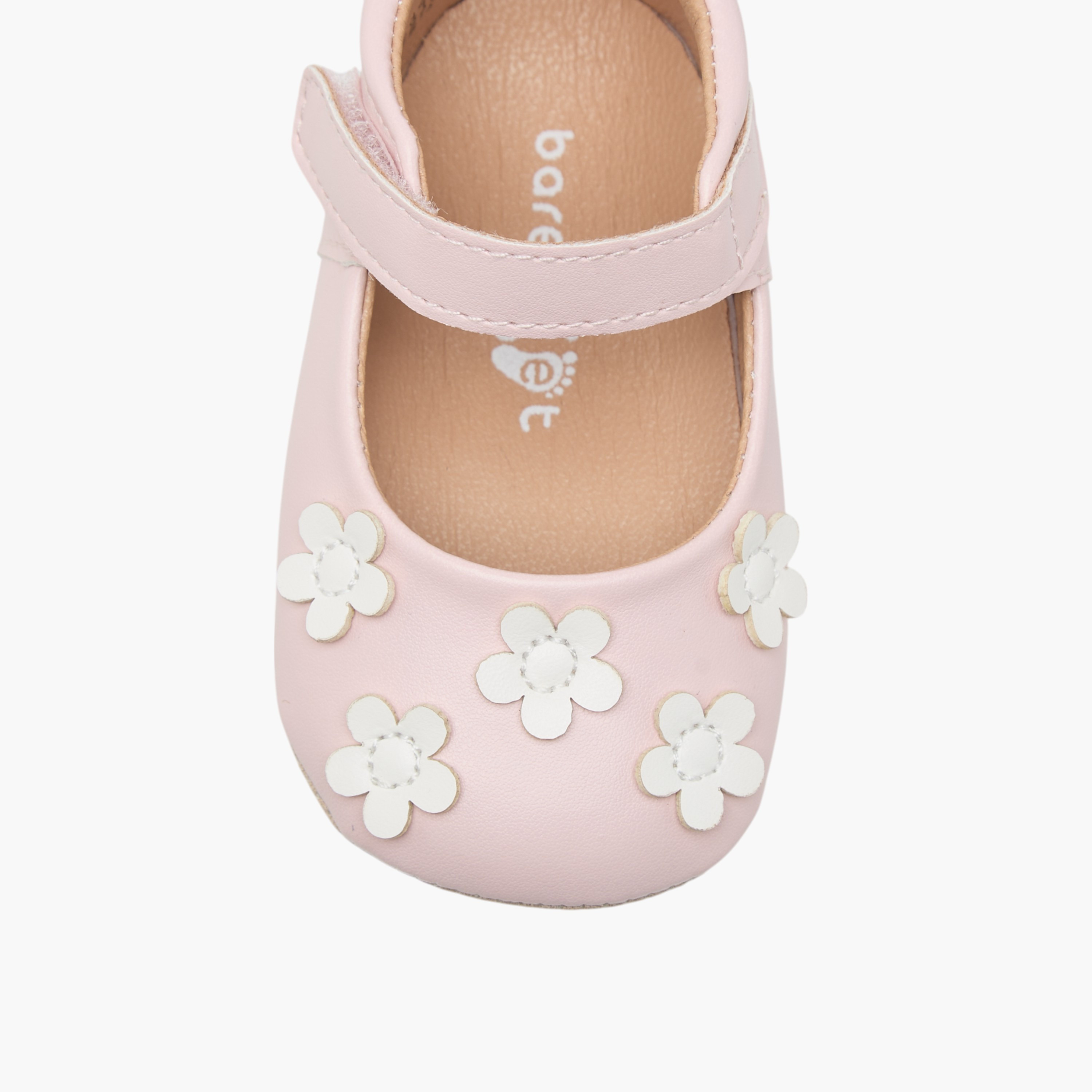 Barefeet Floral Accent Shoes with Hook and Loop Closure-baby-girls-shoes-closedshoes-image-4