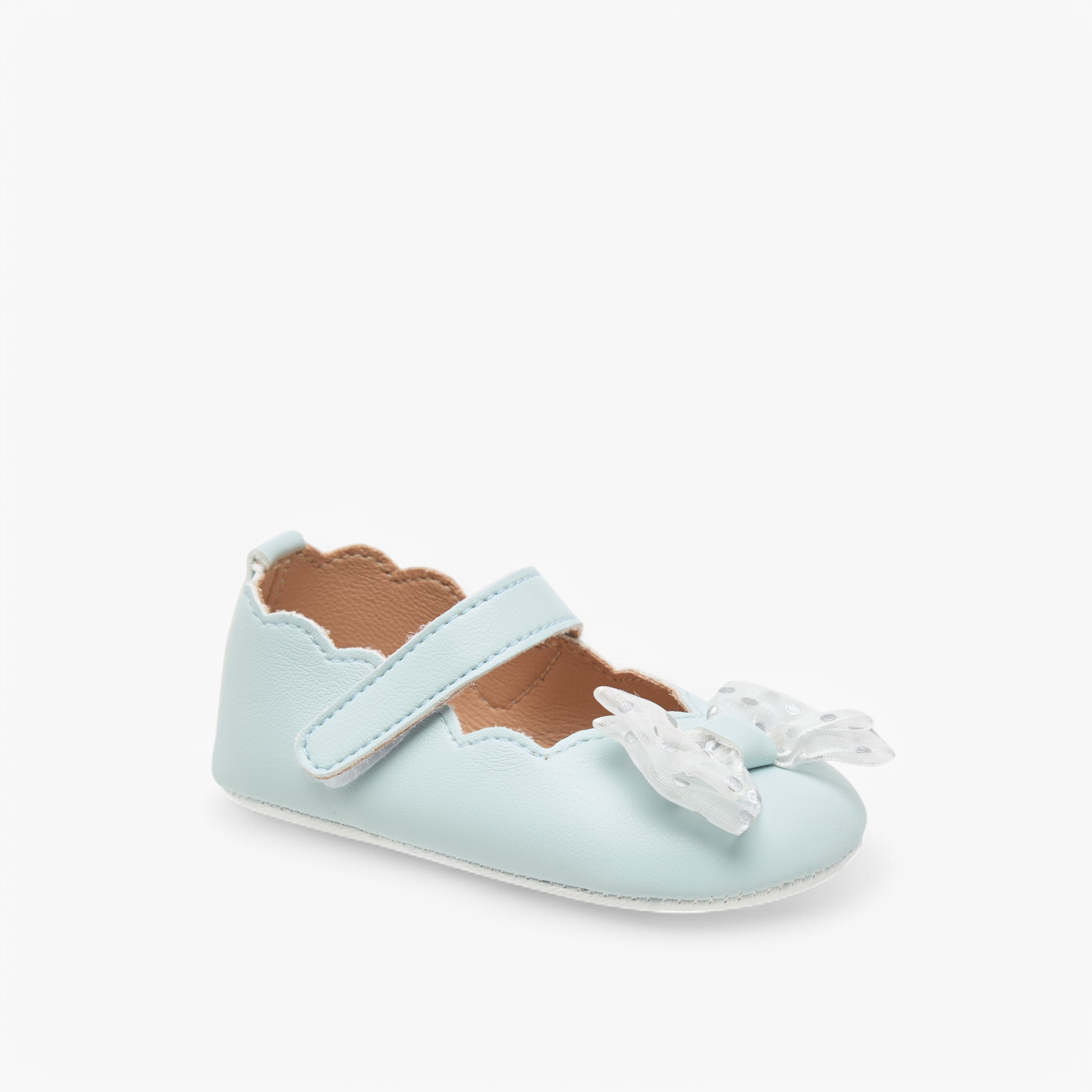 حذاء بفيونكة وشريط إغلاق لاصق من بيرفيت-baby-girls-shoes-closedshoes-image-2