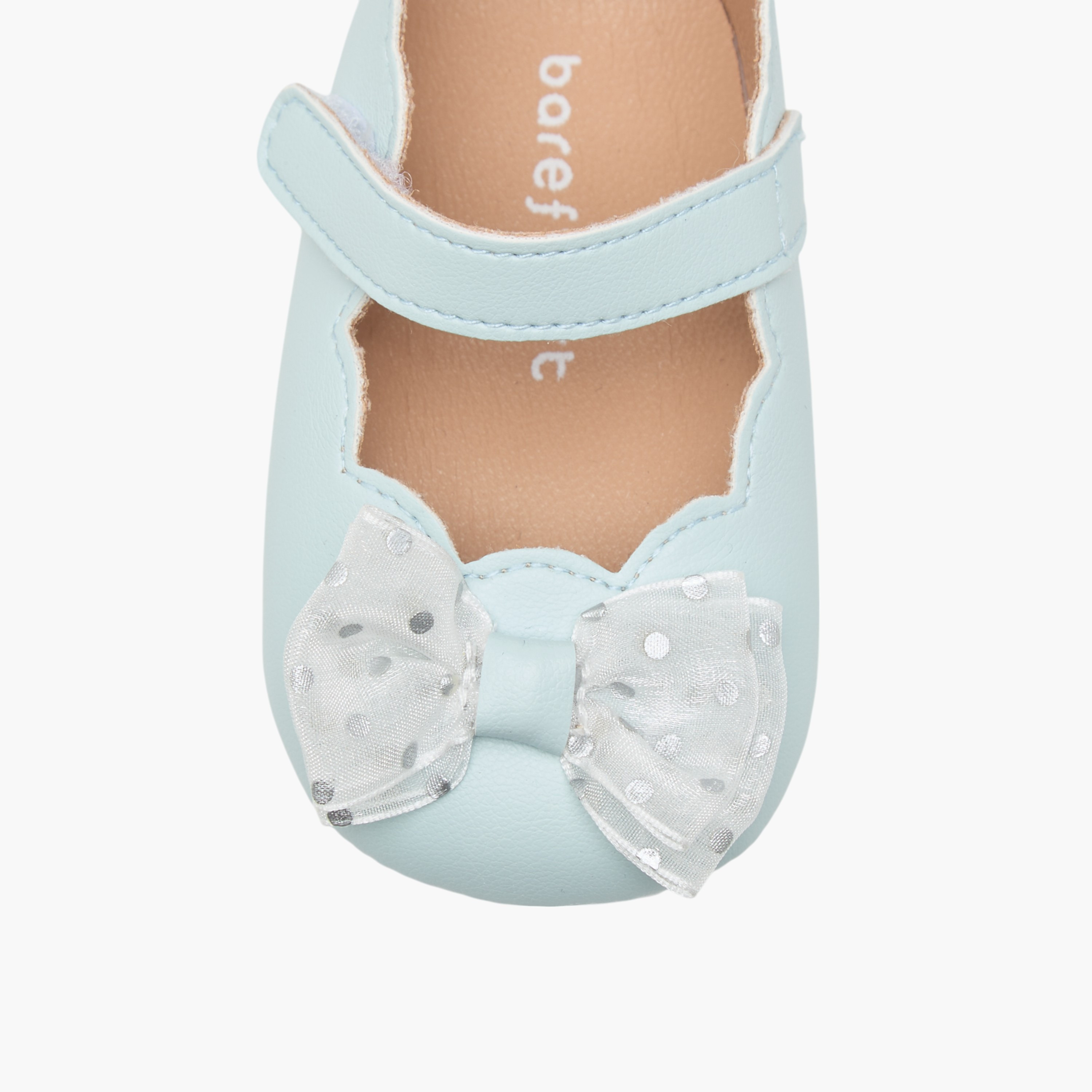 حذاء بفيونكة وشريط إغلاق لاصق من بيرفيت-baby-girls-shoes-closedshoes-image-4
