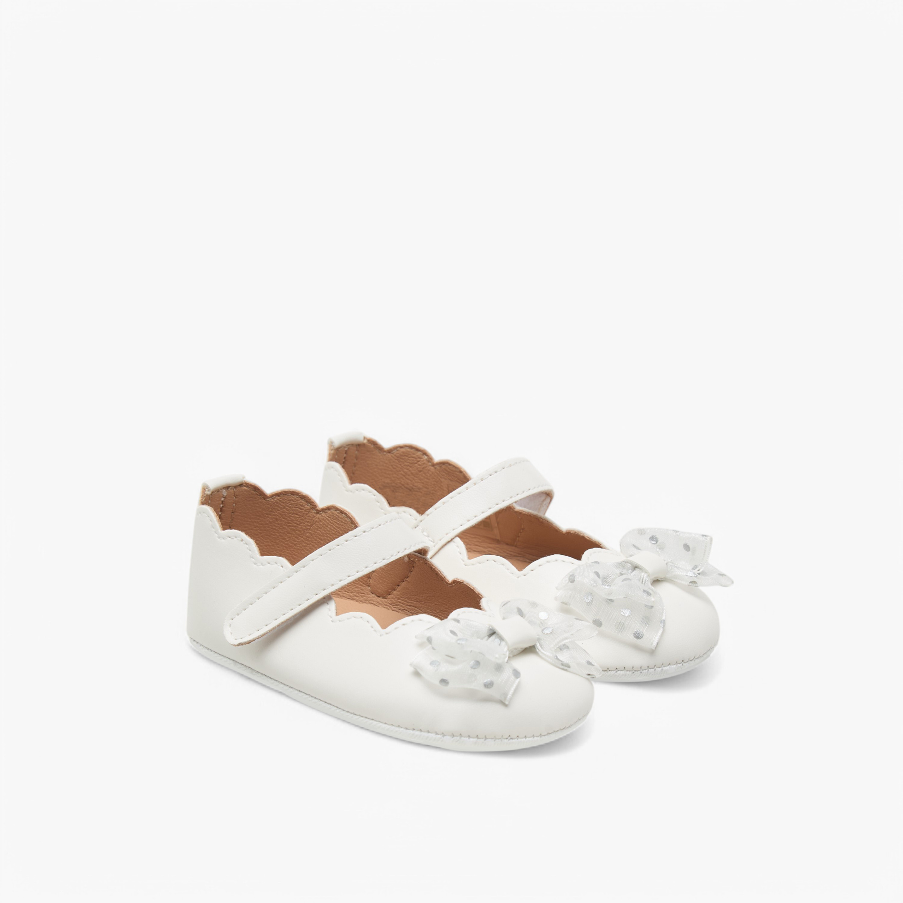 Barefeet Bow Accent Shoes with Hook and Loop Closure-baby-girls-shoes-closedshoes-image-1