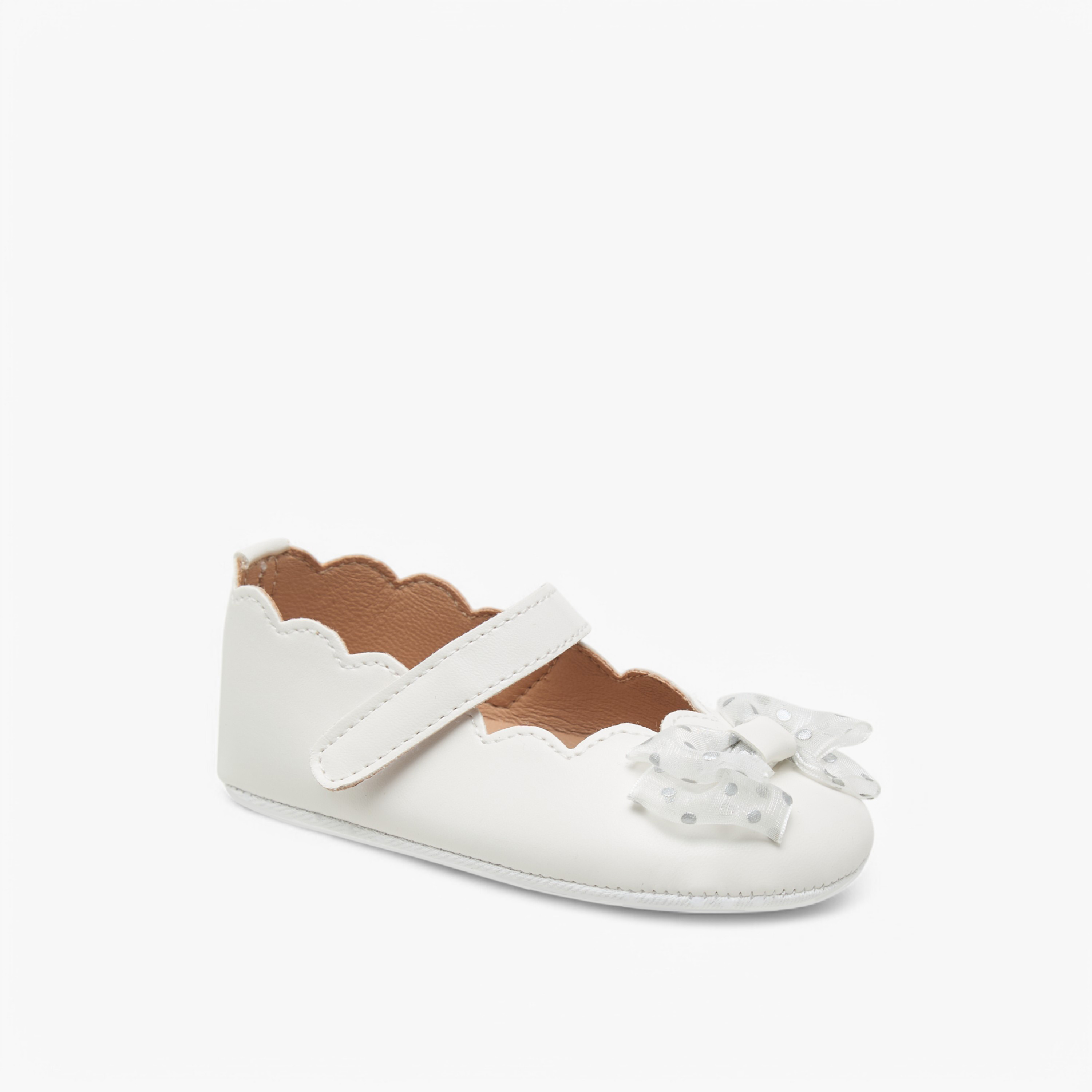 Barefeet Bow Accent Shoes with Hook and Loop Closure-baby-girls-shoes-closedshoes-image-2
