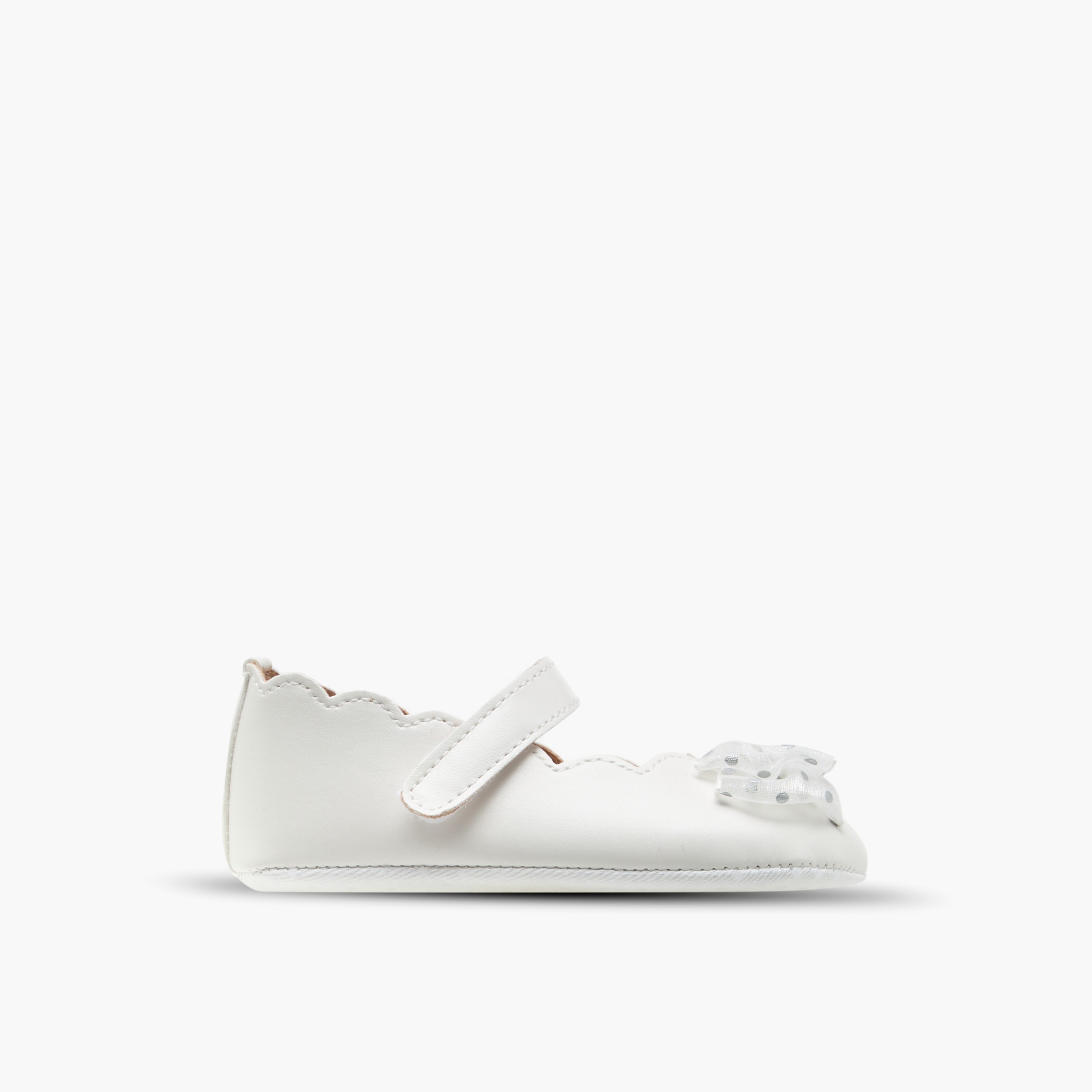 حذاء بفيونكة وشريط إغلاق لاصق من بيرفيت-baby-girls-shoes-closedshoes-image-9