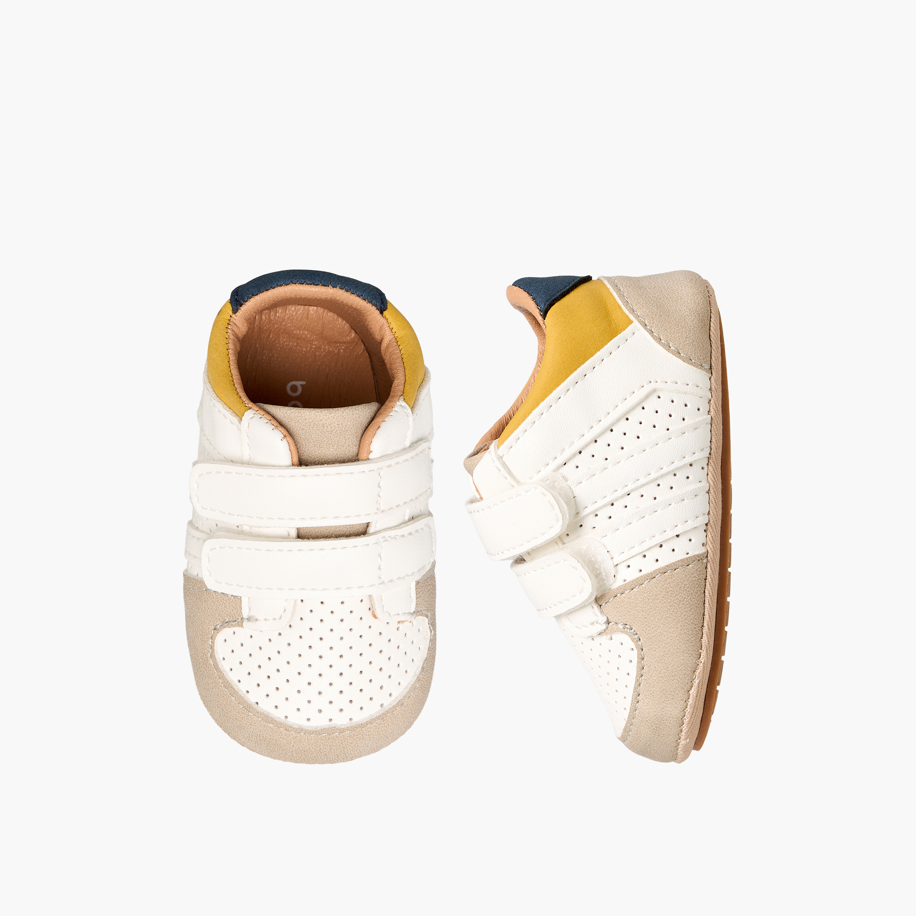 Barefeet Booties with Hook & Loop Closure, Panel Detail-baby-boys-shoes-booties-image-1