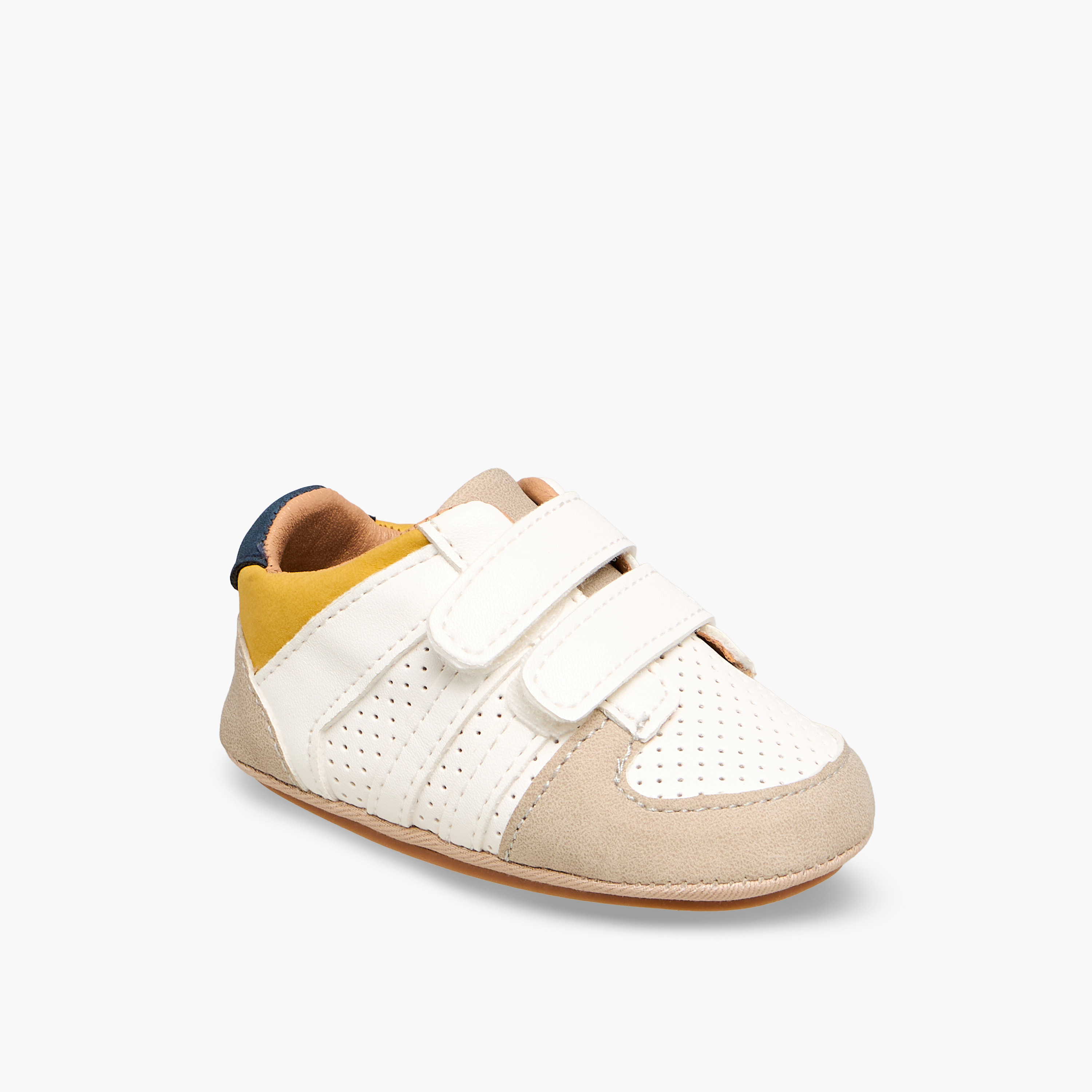 Barefeet Booties with Hook & Loop Closure, Panel Detail-baby-boys-shoes-booties-image-2