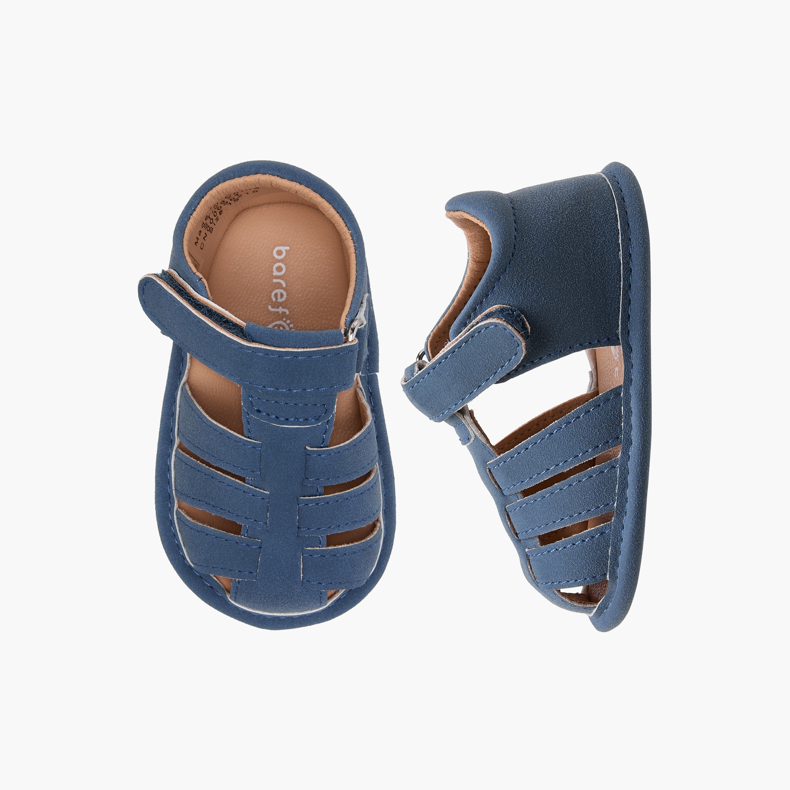 Barefeet Solid Booties with Hook and Loop Closure-baby-boys-shoes-booties-image-1