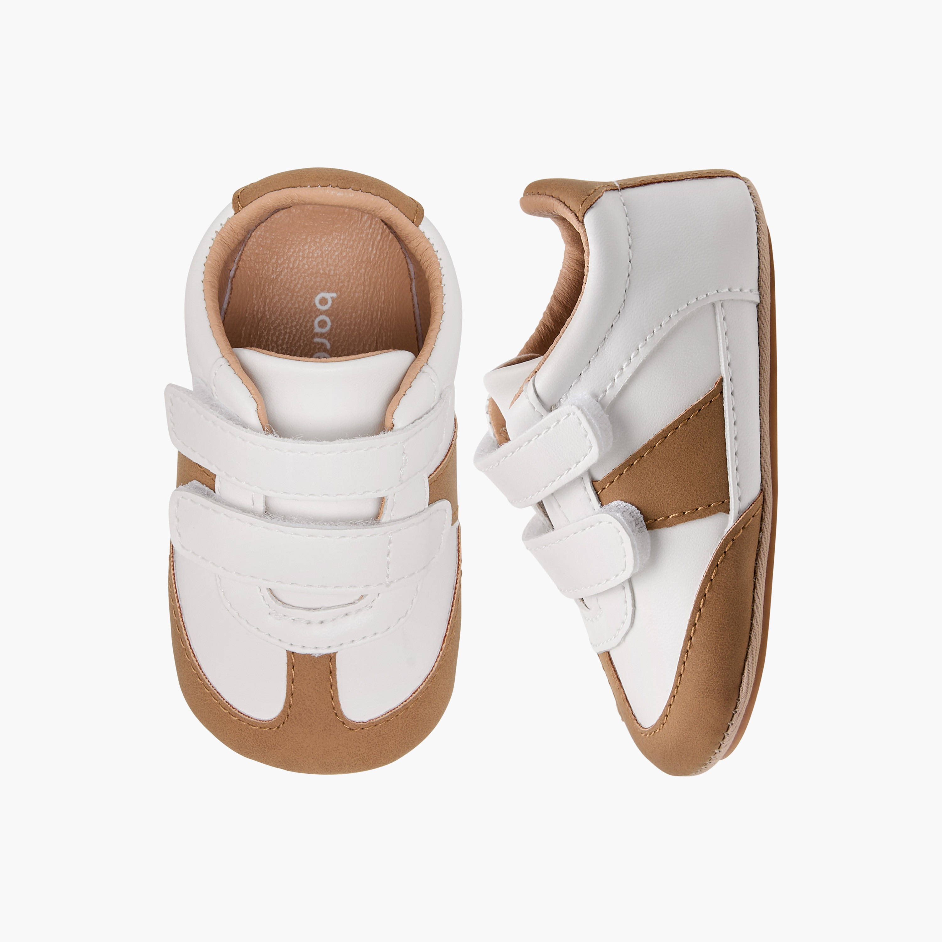 Barefeet Panelled Botties with Hook and Loop Closure-baby-boys-shoes-booties-image-1