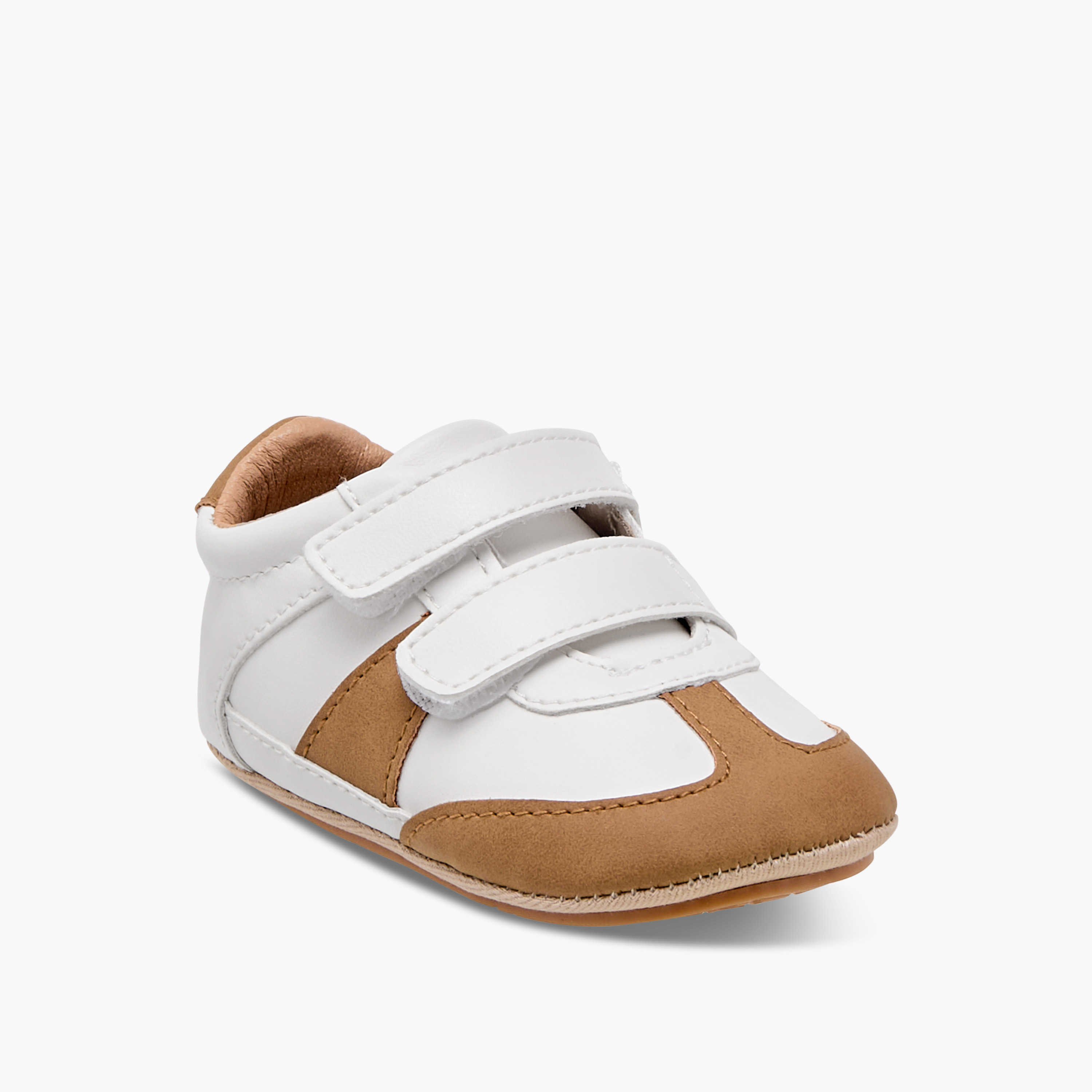 Barefeet Panelled Botties with Hook and Loop Closure-baby-boys-shoes-booties-image-2