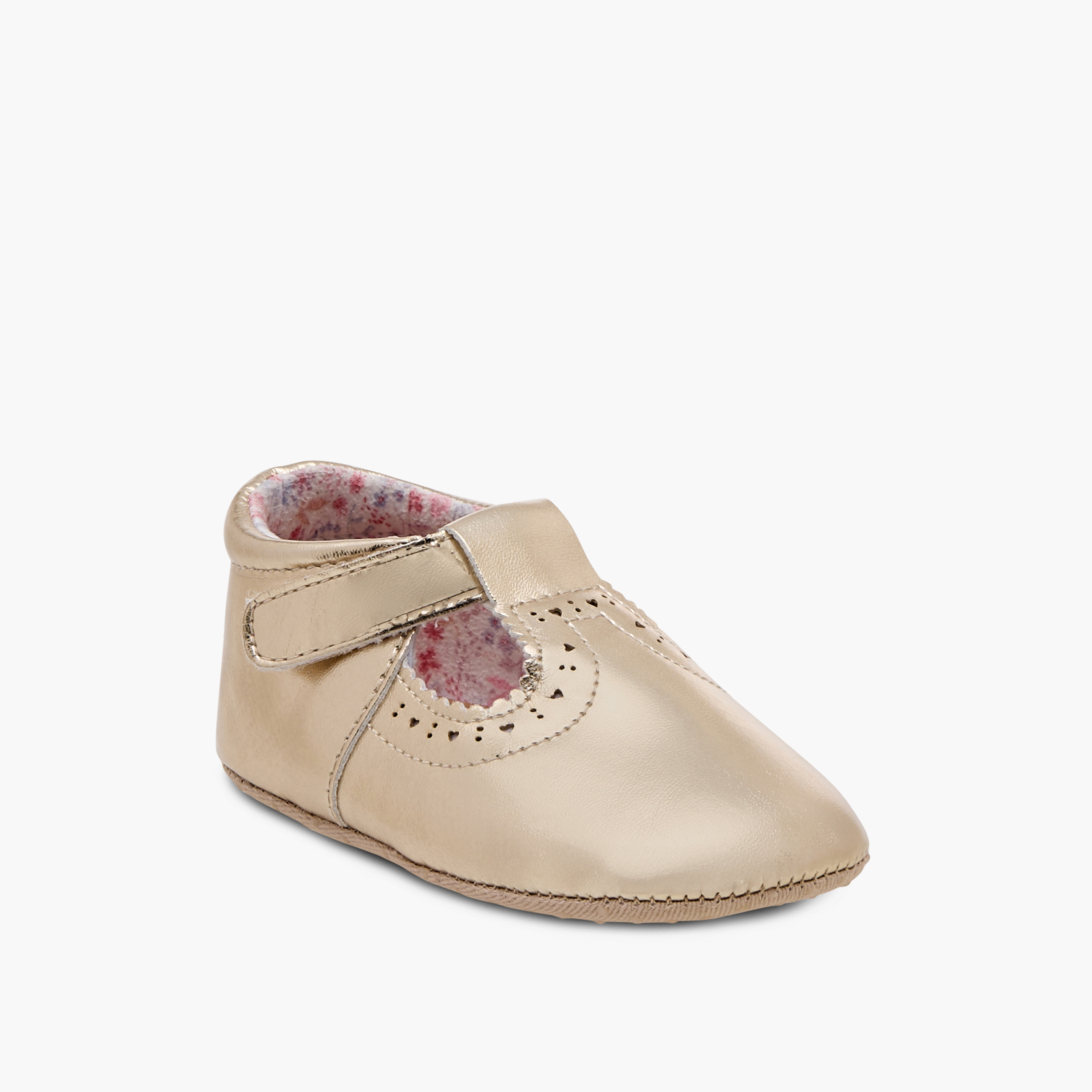 بوت بتفاصيل مفرغة وشريط إغلاق لاصق من بيرفيت-baby-girls-shoes-booties-image-2