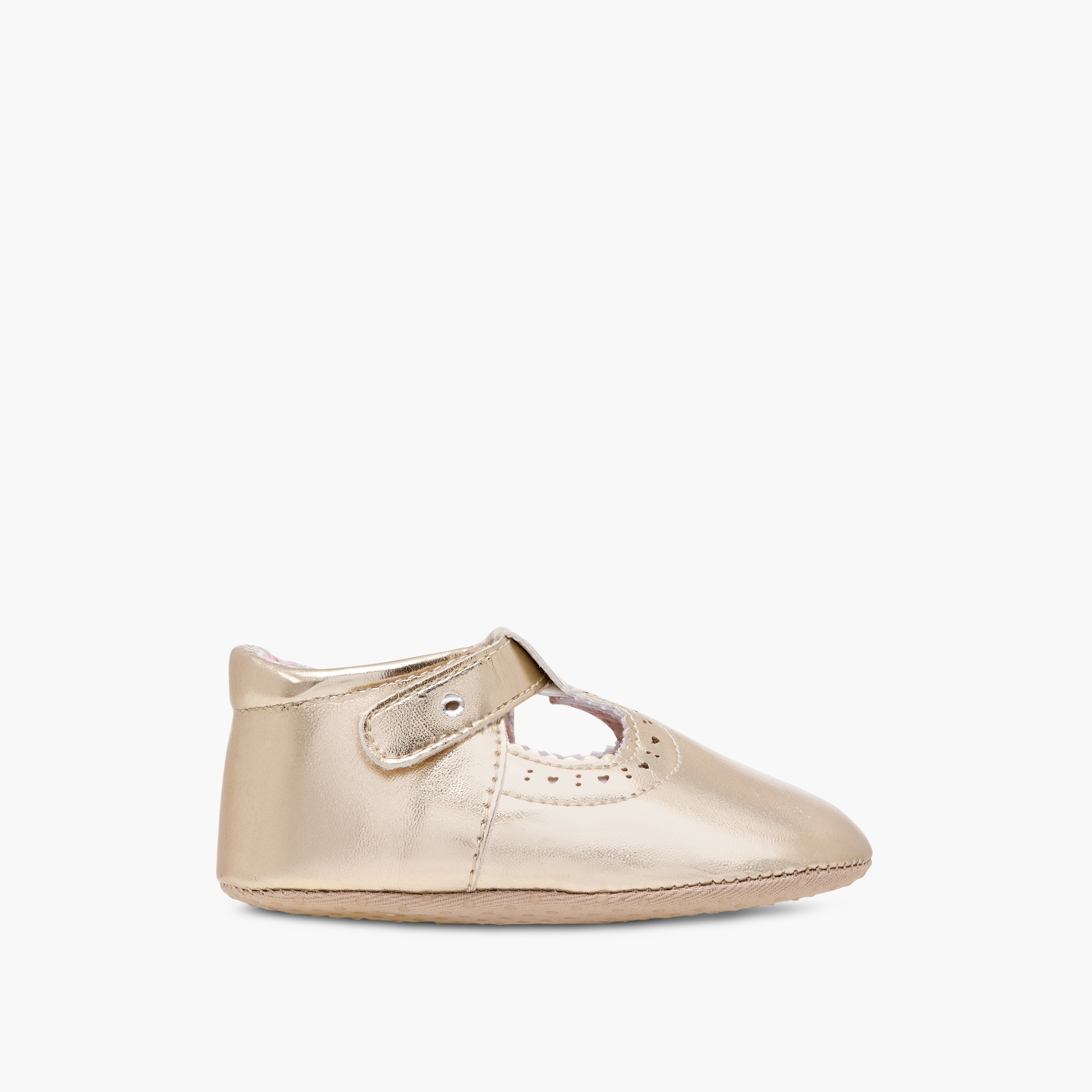بوت بتفاصيل مفرغة وشريط إغلاق لاصق من بيرفيت-baby-girls-shoes-booties-image-3