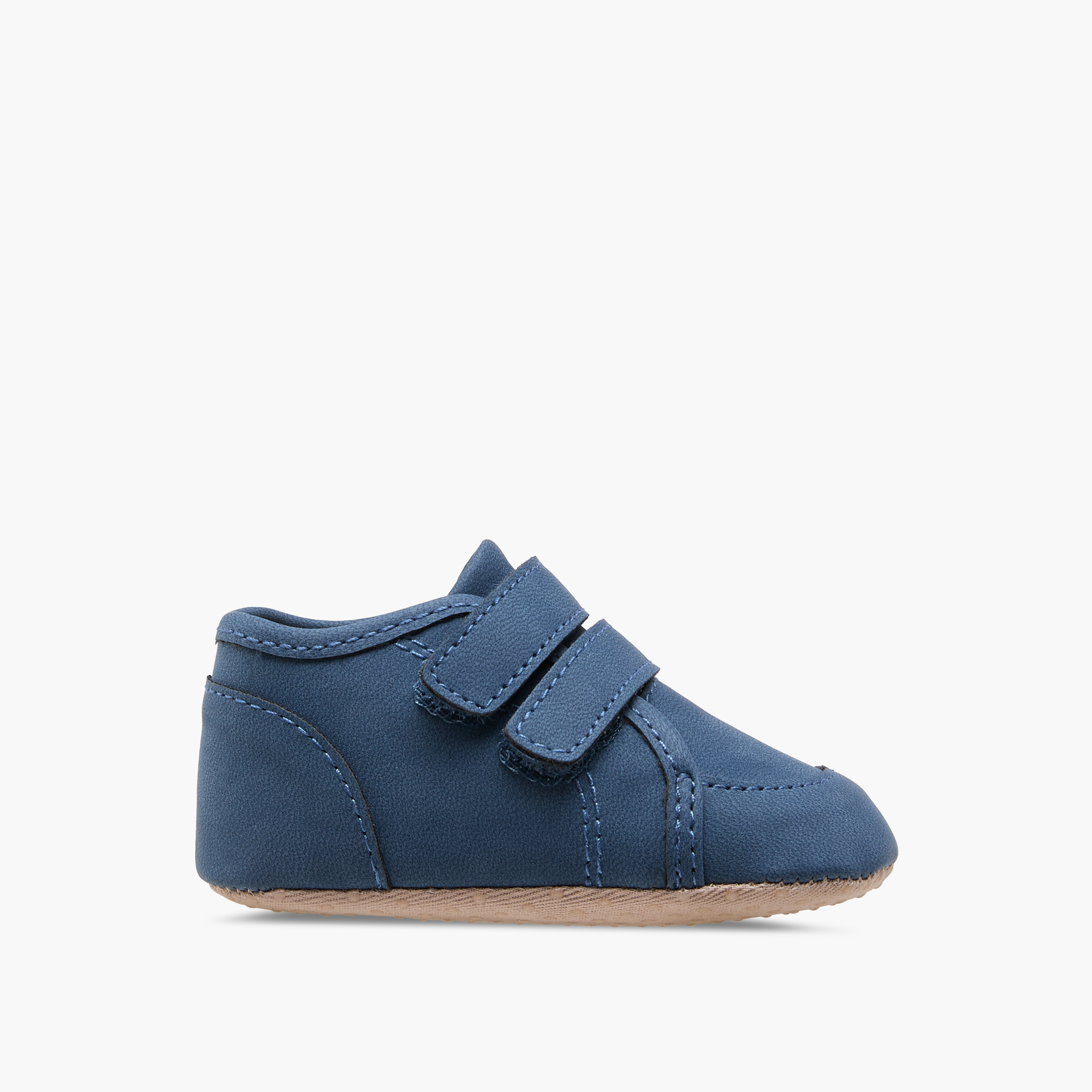 Barefeet Solid Booties with Hook and Loop Closure-baby-boys-shoes-booties-image-3