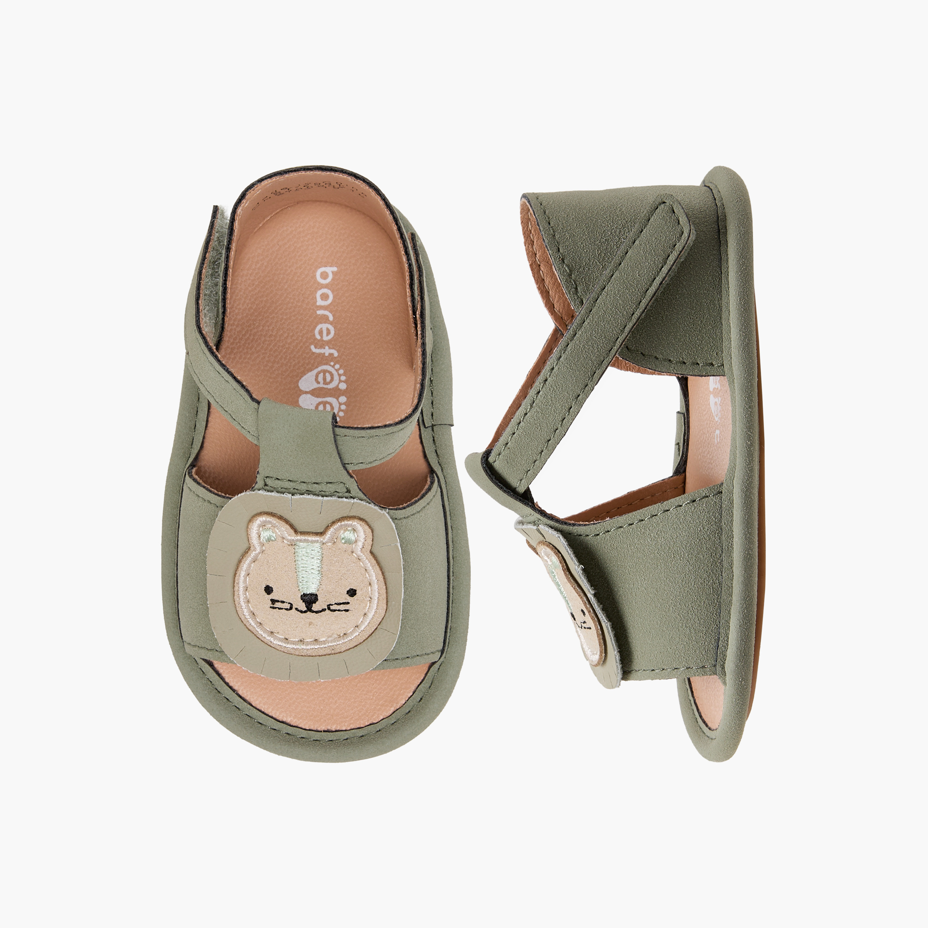 صندل بشريط إغلاق لاصق وزخارف دب من بيرفيت-baby-boys-shoes-booties-image-1