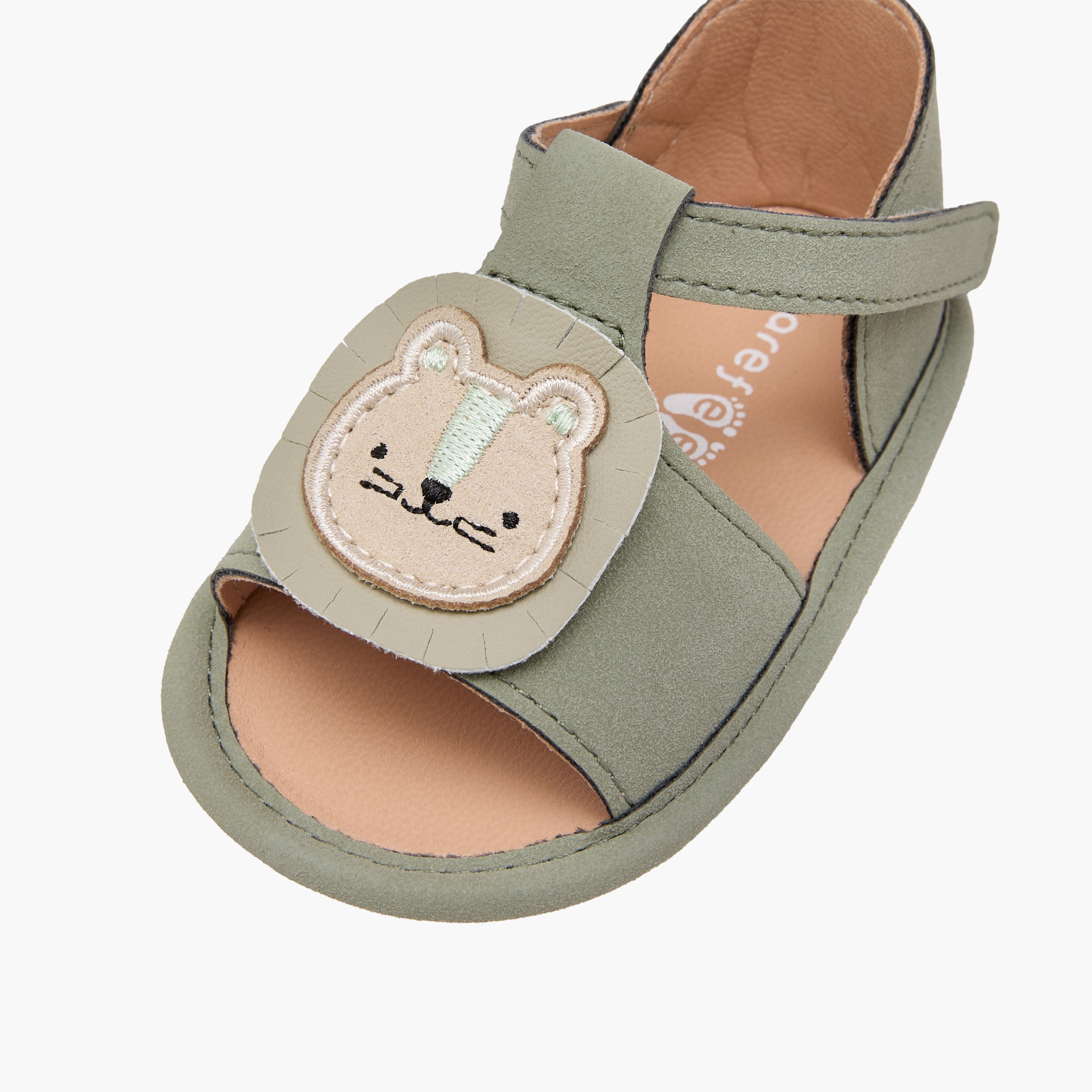 Barefeet Bear Applique Booties with Hook and Loop Closure-baby-boys-shoes-booties-image-4