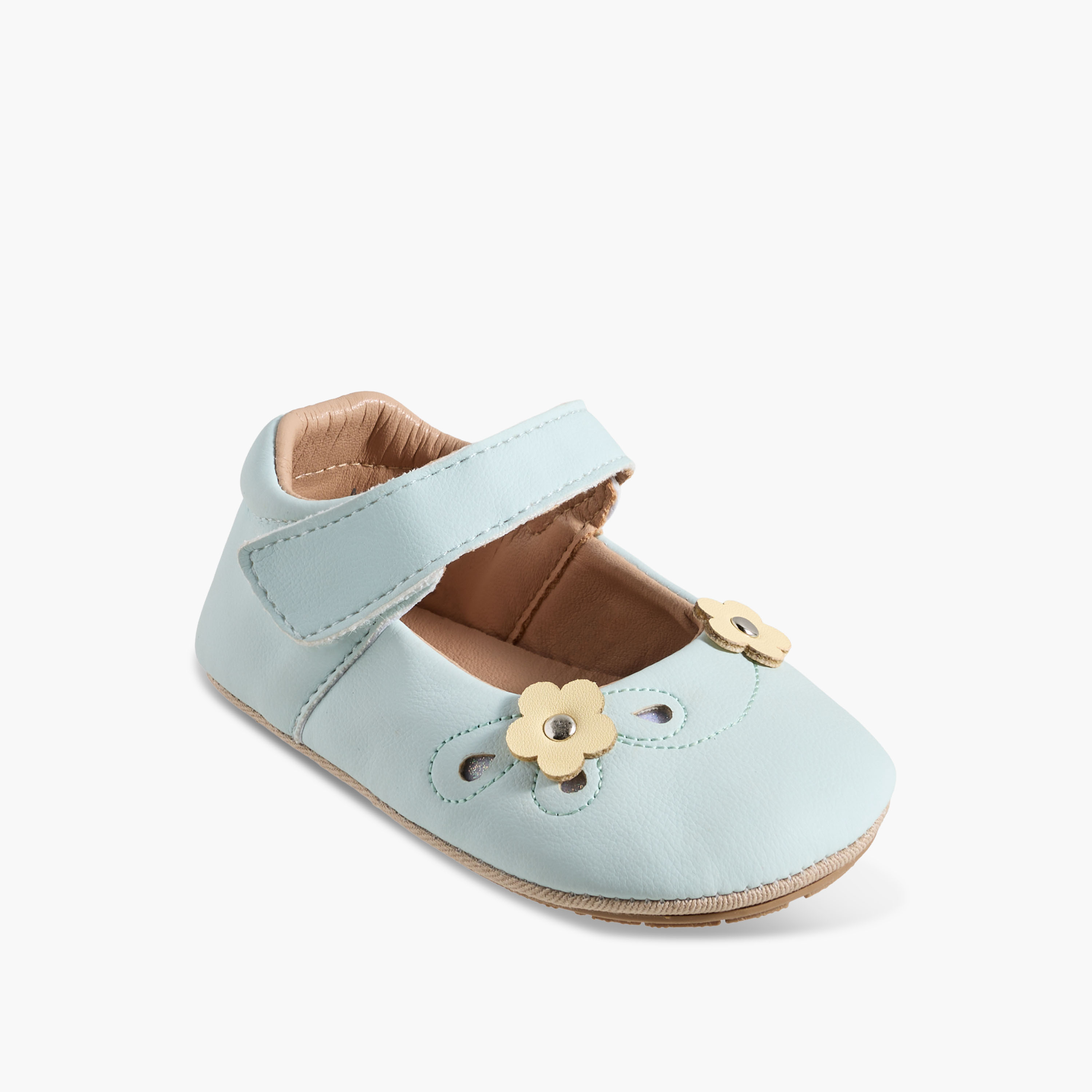Barefeet Mary Jane Shoes with Hook & Loop Closure-baby-girls-shoes-booties-image-2