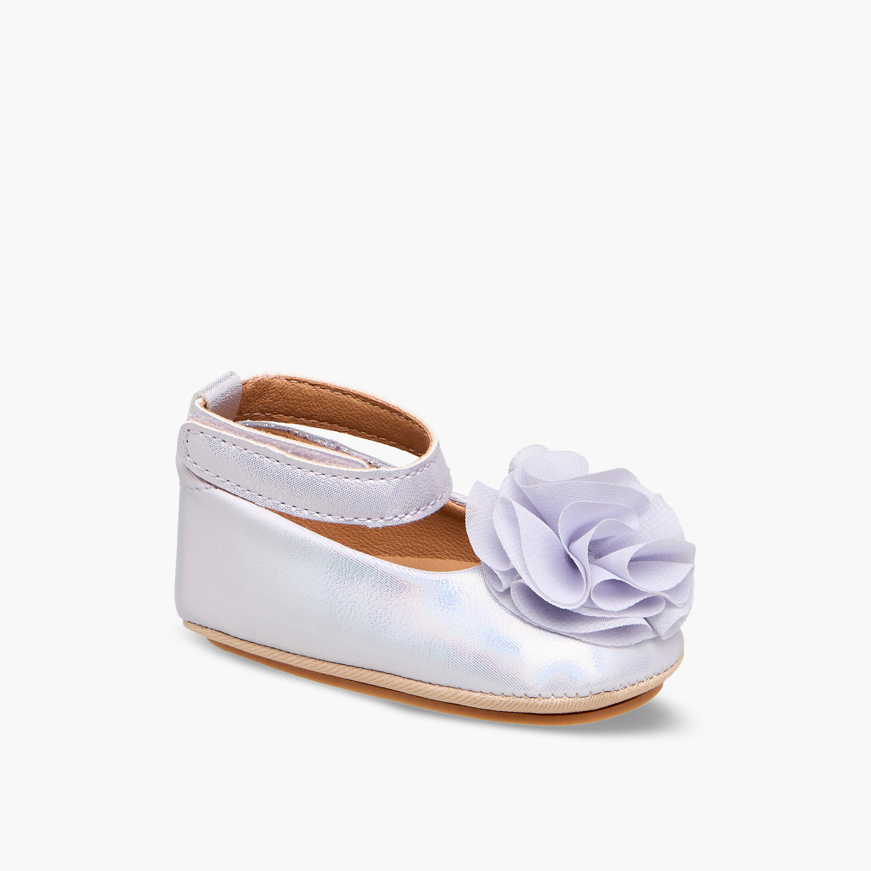 Barefeet Ballerina Shoes with Floral Accent-baby-girls-shoes-booties-image-2