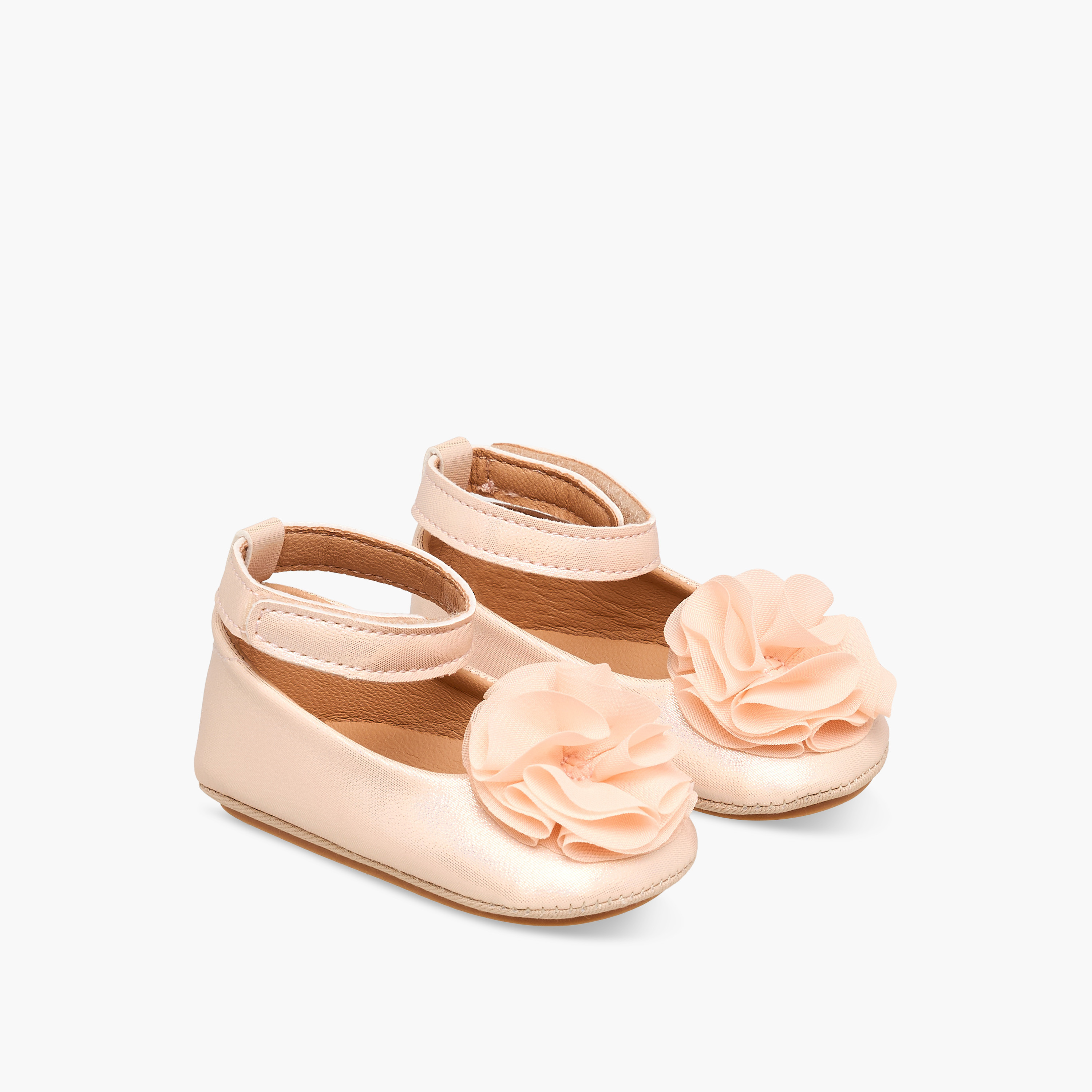 Barefeet Ballerina Shoes with Floral Accent-baby-girls-shoes-booties-image-1