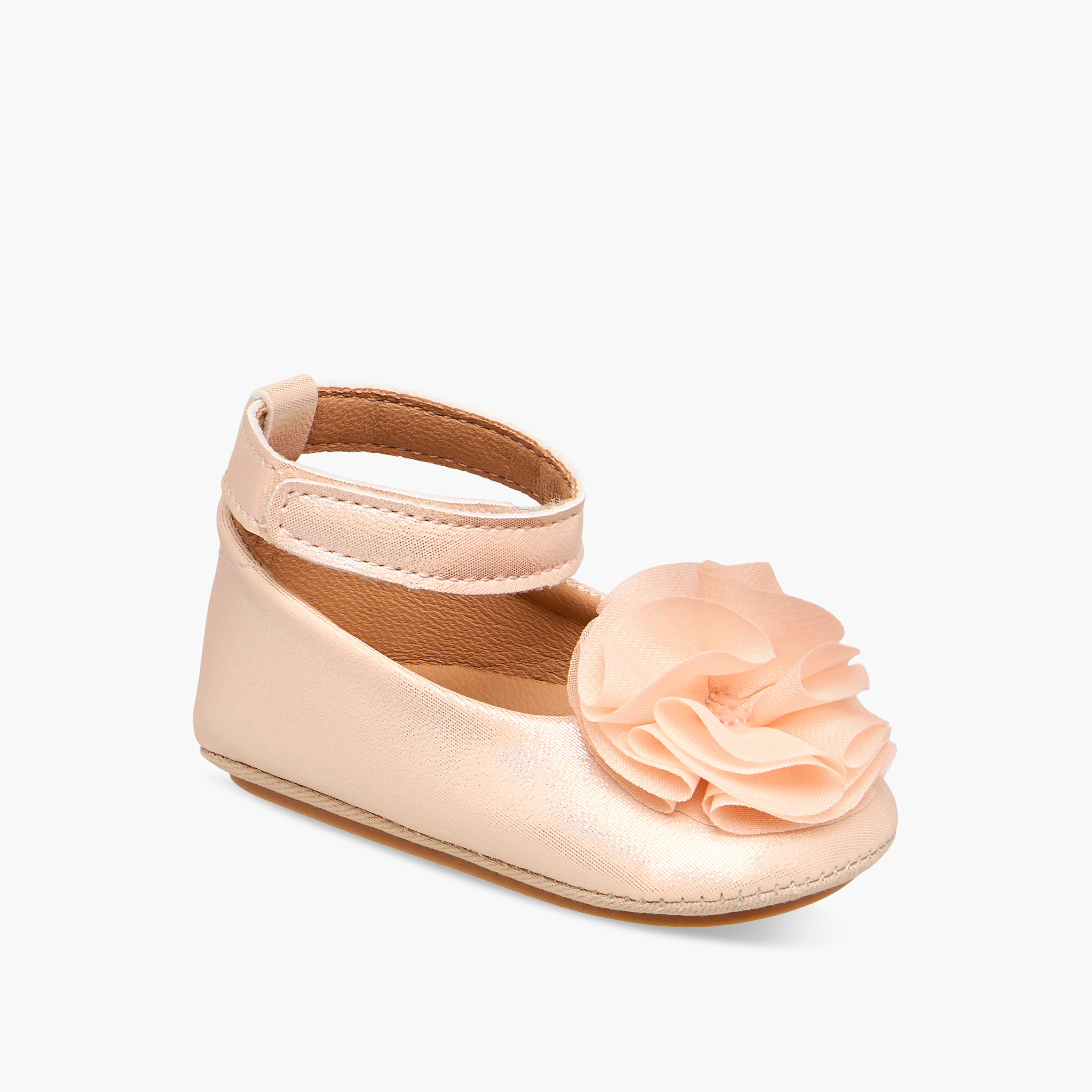 Barefeet Ballerina Shoes with Floral Accent-baby-girls-shoes-booties-image-2