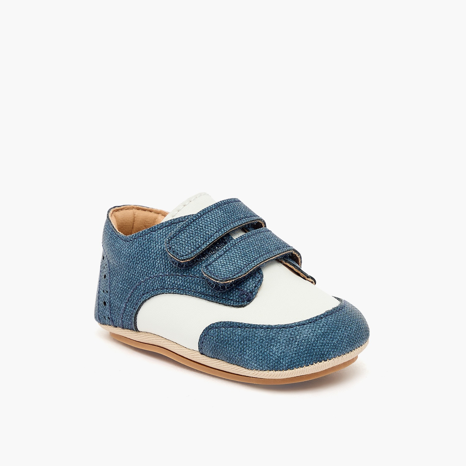 Barefeet Booties with Hook & Loop, Panelled Design-baby-boys-shoes-booties-image-2