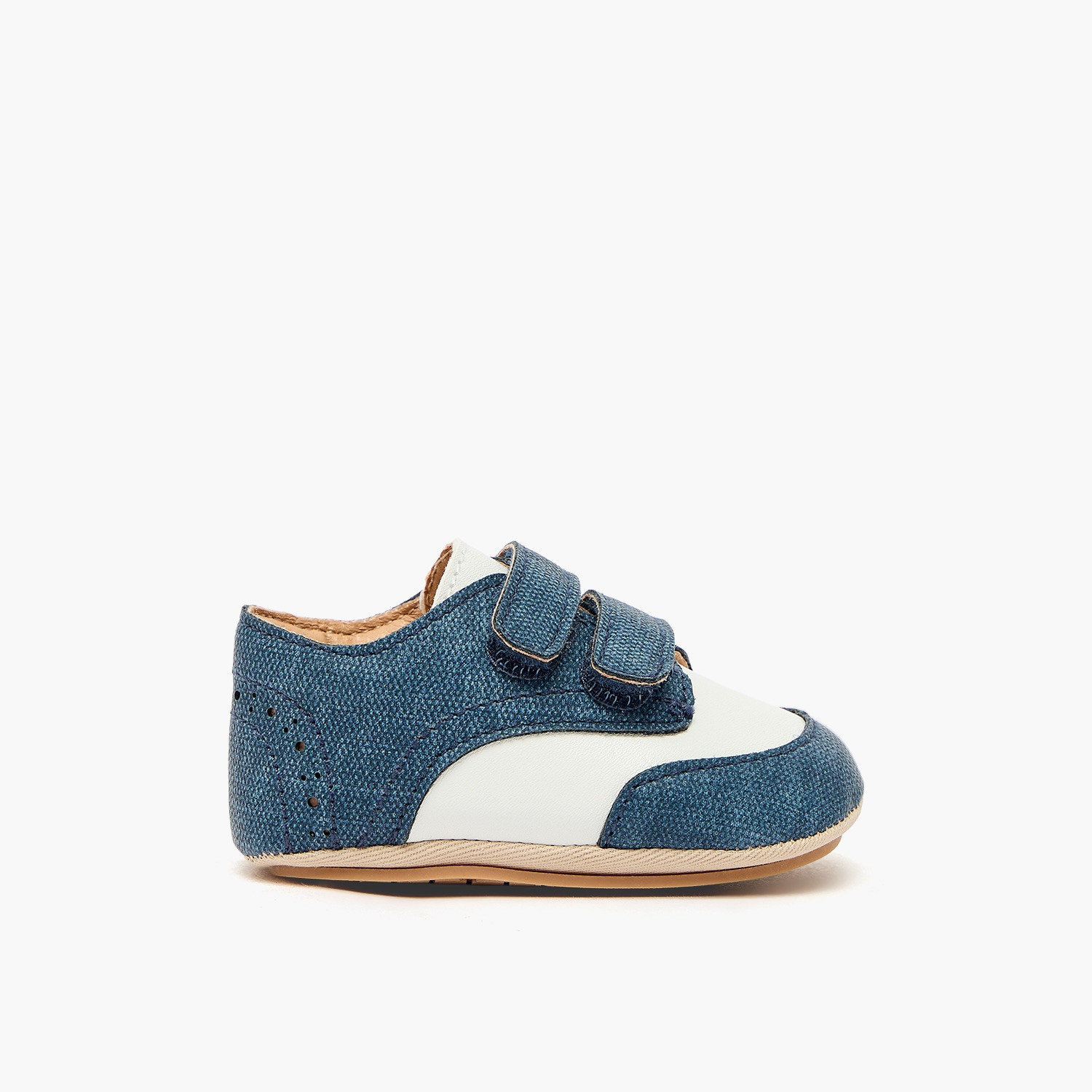 Barefeet Booties with Hook & Loop, Panelled Design-baby-boys-shoes-booties-image-3
