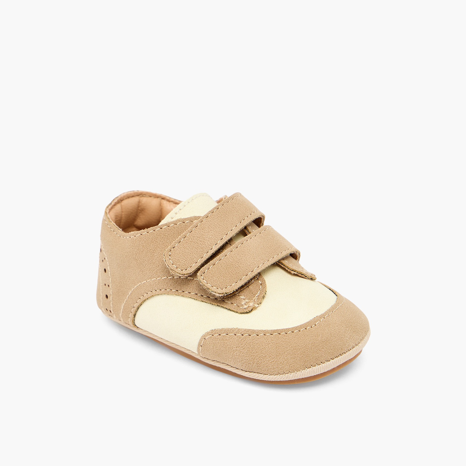 Barefeet Booties with Hook & Loop, Panelled Design-baby-boys-shoes-booties-image-2