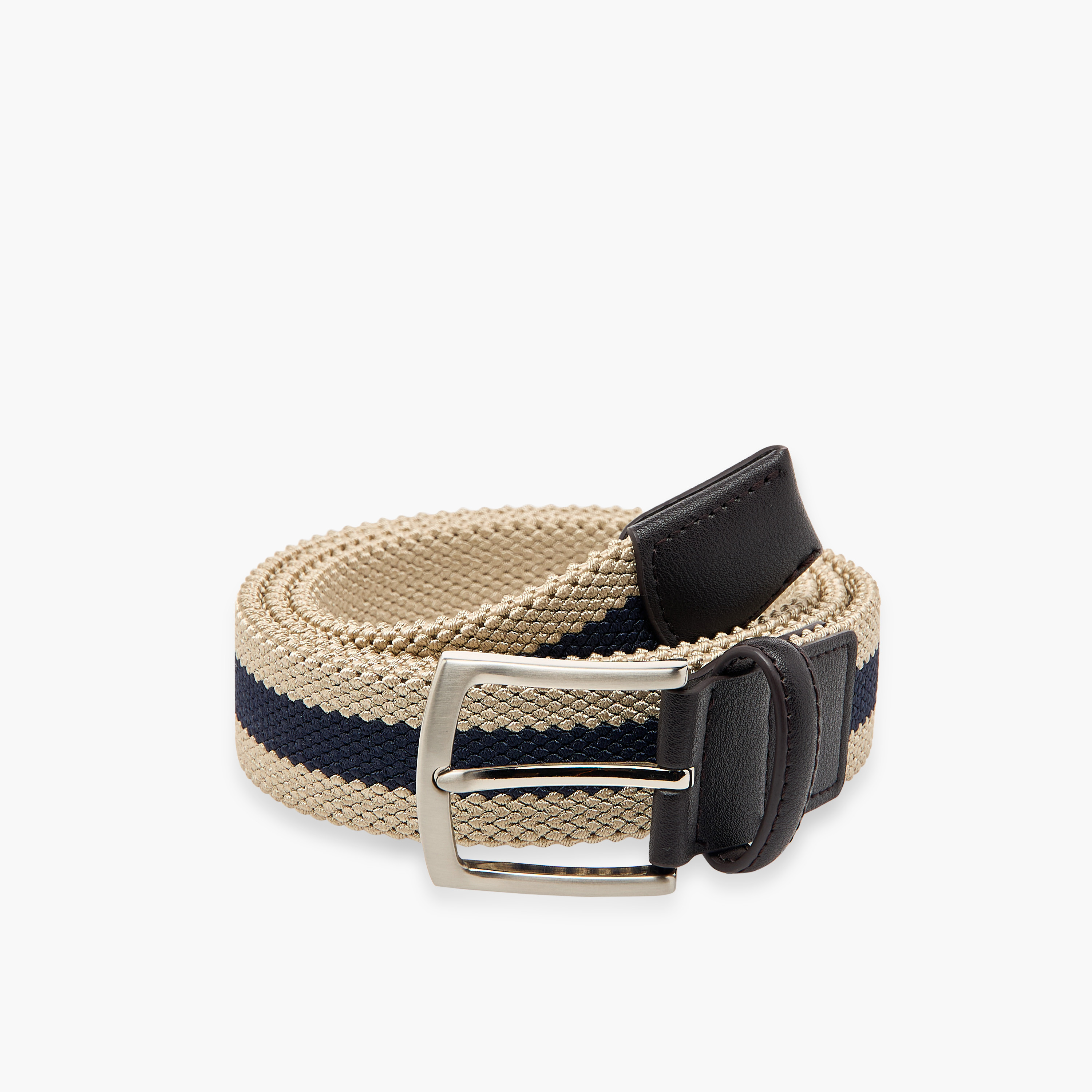 حزام بارز الملمس بإبزيم إغلاق بدبوس من إل بي إل من شو إكسبرس-men-beltsandwallets-belts-image-2