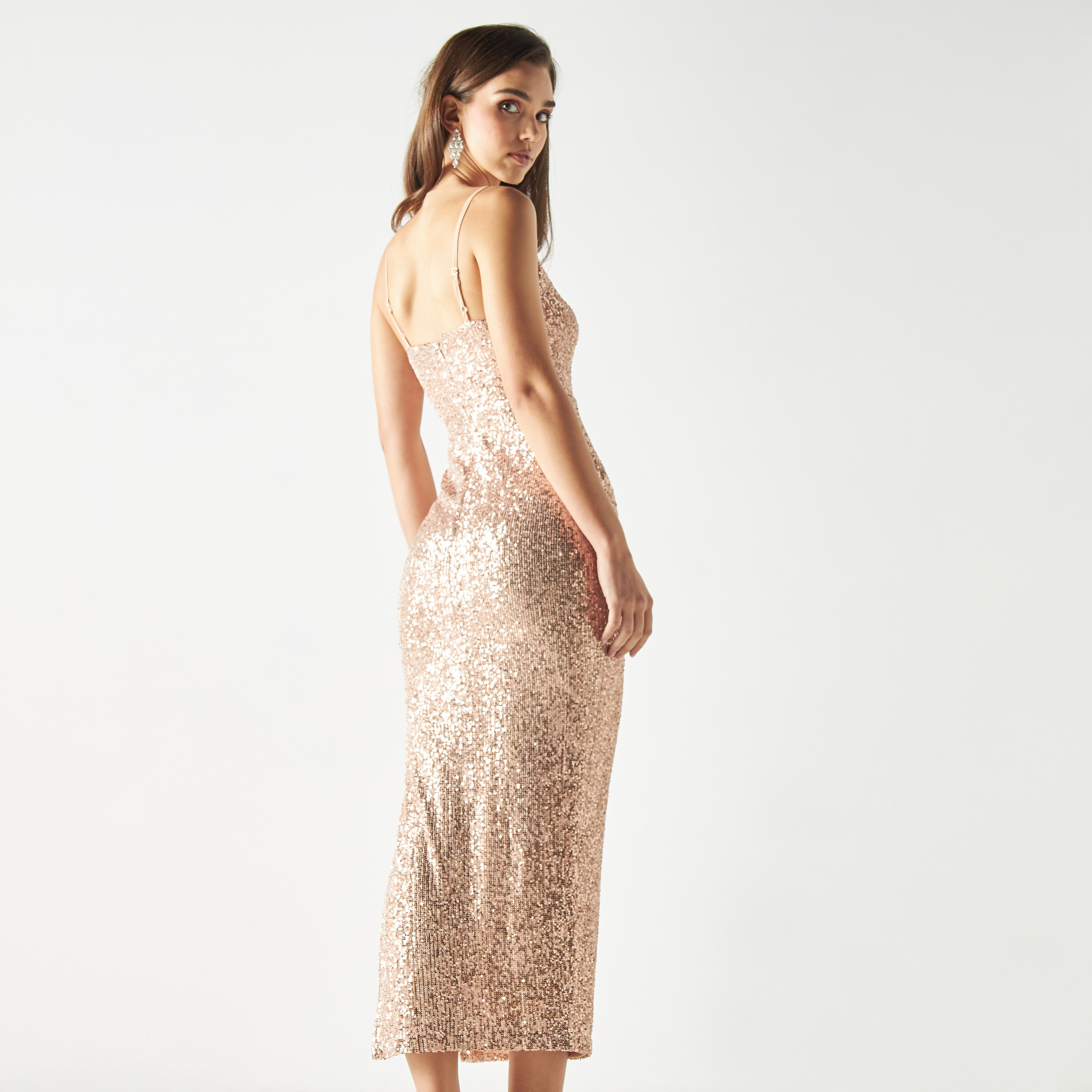 Skirt And Stiletto All-Over Embellished Dress with Slit-women-clothing-dresses-image-3