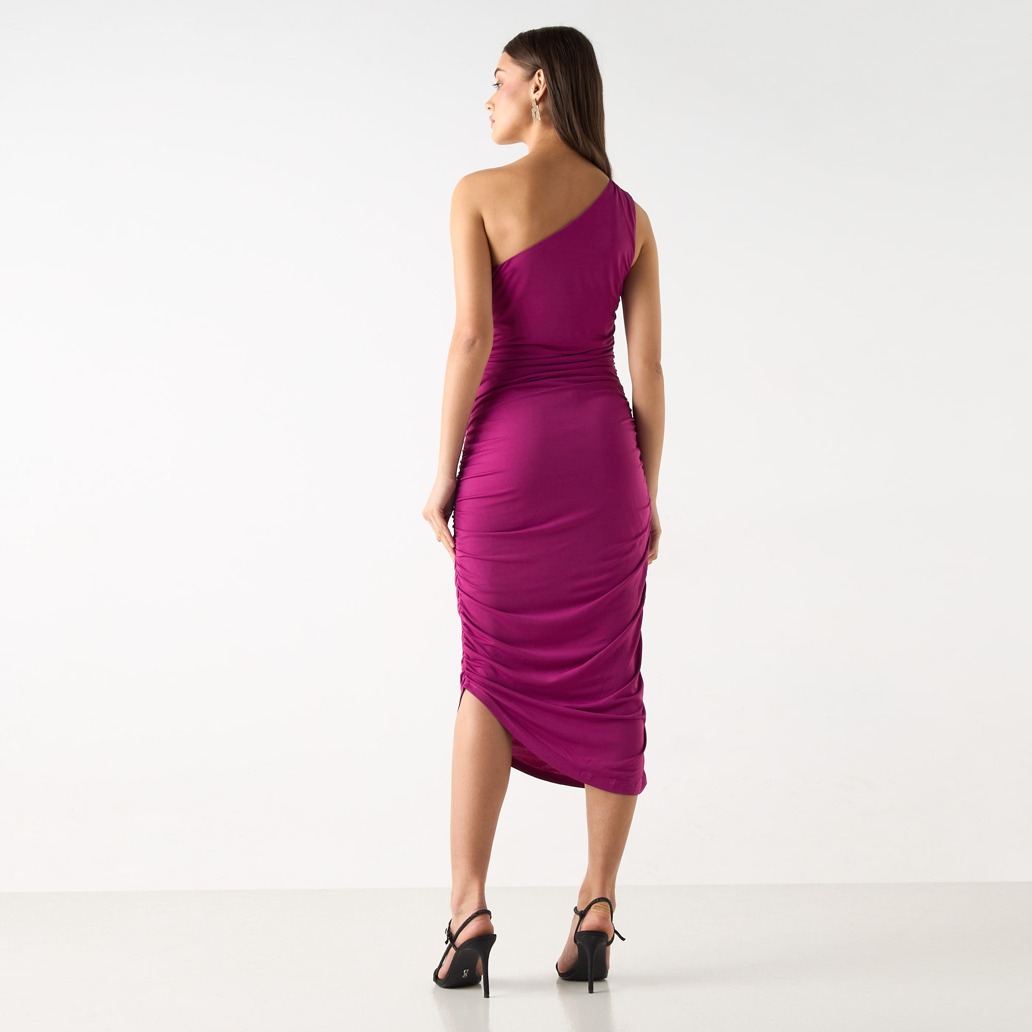فستان بقصّة ضيقة وكتف واحد بكُسرات من سكيرت أند ستيليتو-women-clothing-dresses-image-3
