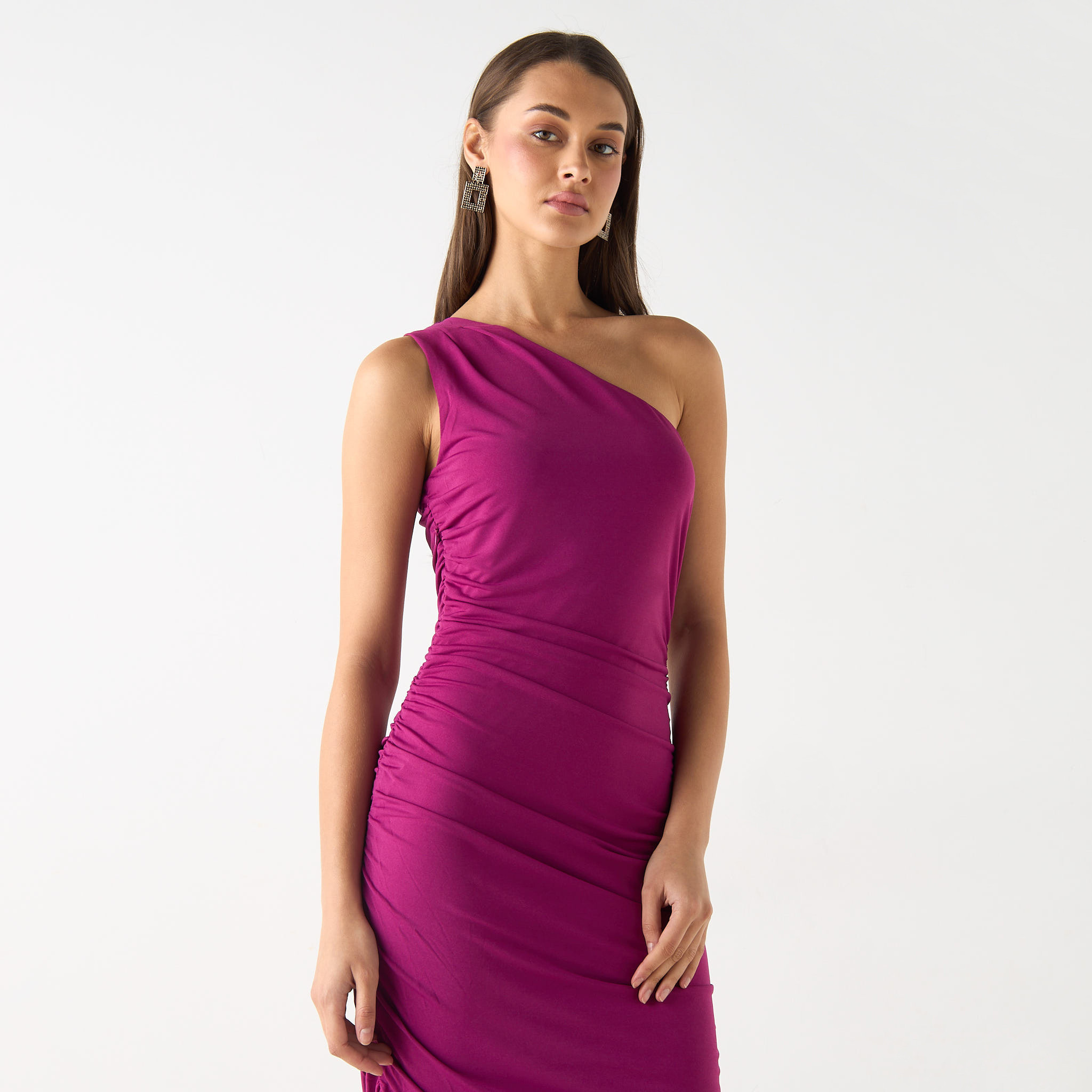 فستان بقصّة ضيقة وكتف واحد بكُسرات من سكيرت أند ستيليتو-women-clothing-dresses-image-4