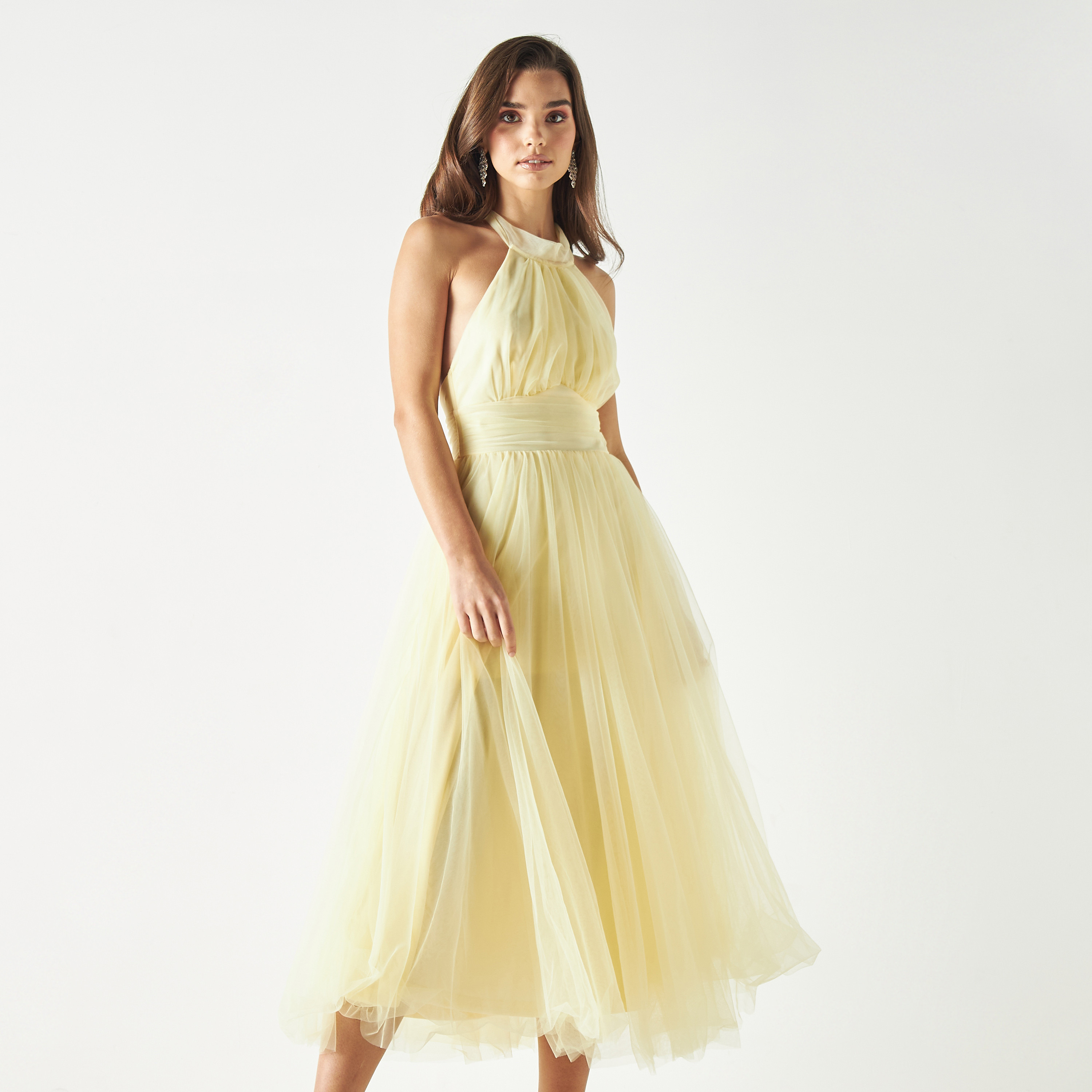فستان هالتر سادة بسحاب إغلاق من سكيرت أند ستيليتو-women-clothing-dresses-image-1