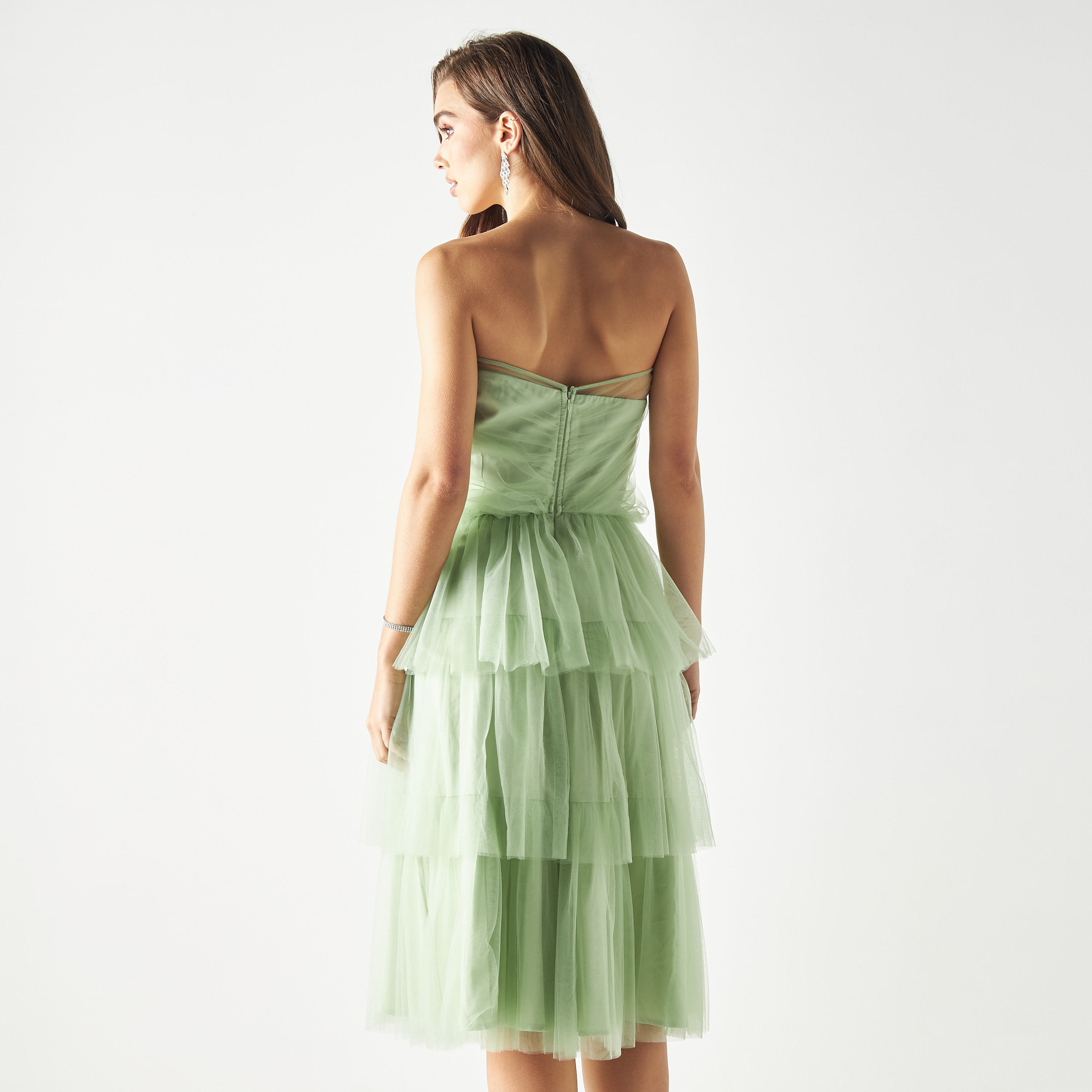 Skirt And Stiletto Ruffled Tube Dress with Zip Closure-women-clothing-dresses-image-3