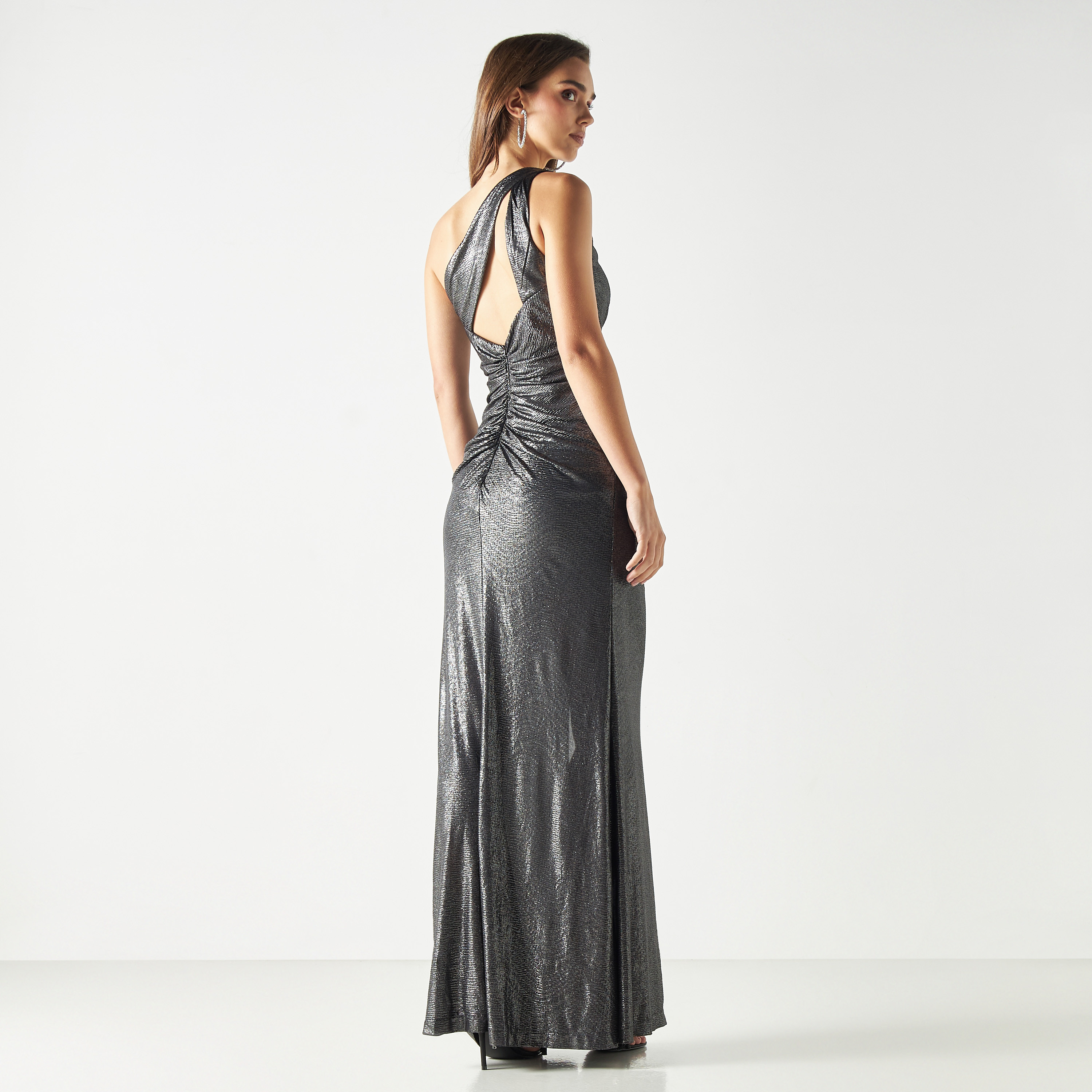فستان بكتف واحد وكُسرات وفتحة من سكيرت أند ستيليتو-women-clothing-dresses-image-3