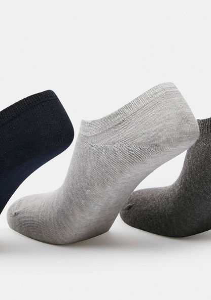 Solid No Show Socks - Set of 3-Men%27s Socks-image-1