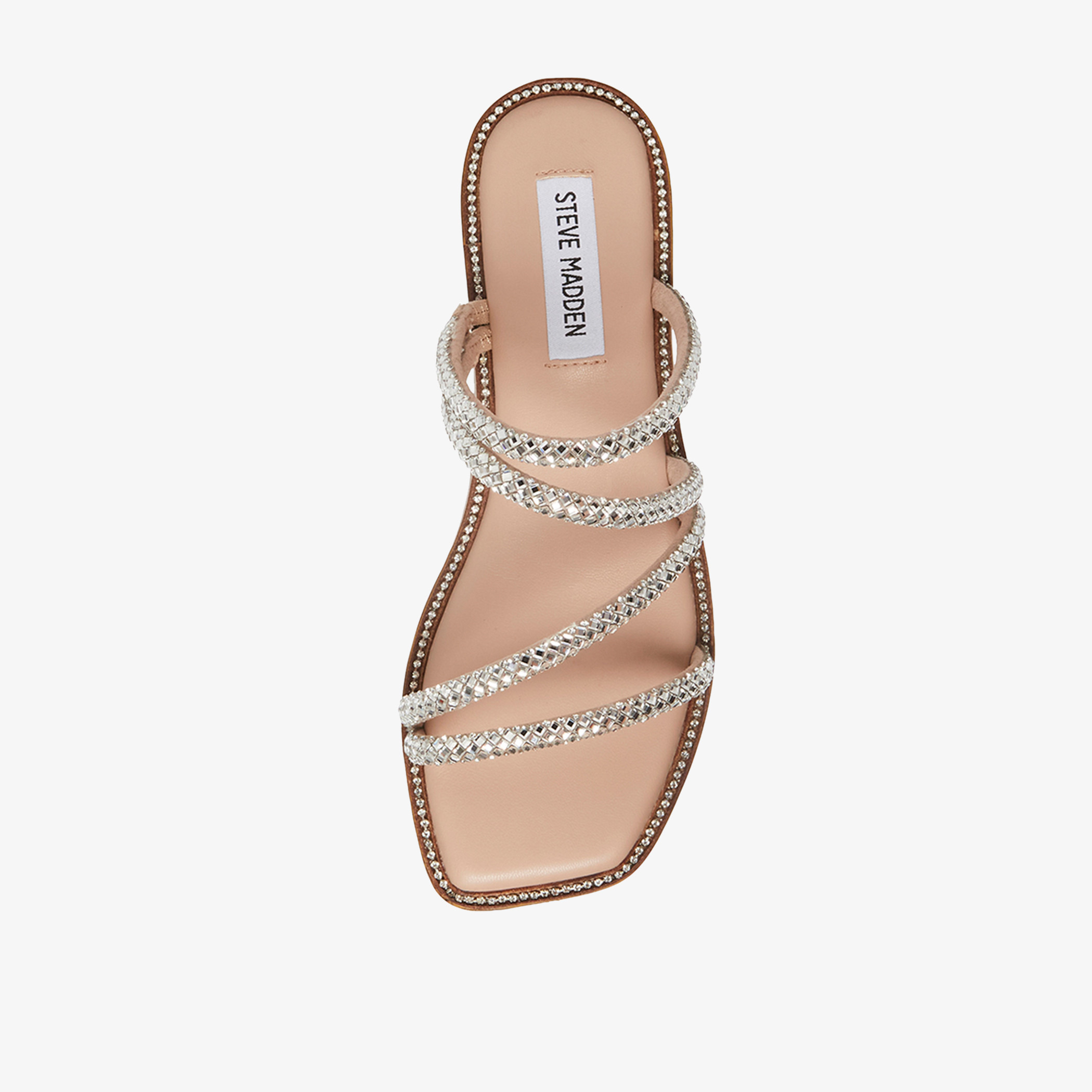 Steve Madden Womens Skyler Square Toe Slip On Flat Sandals - Walmart.com