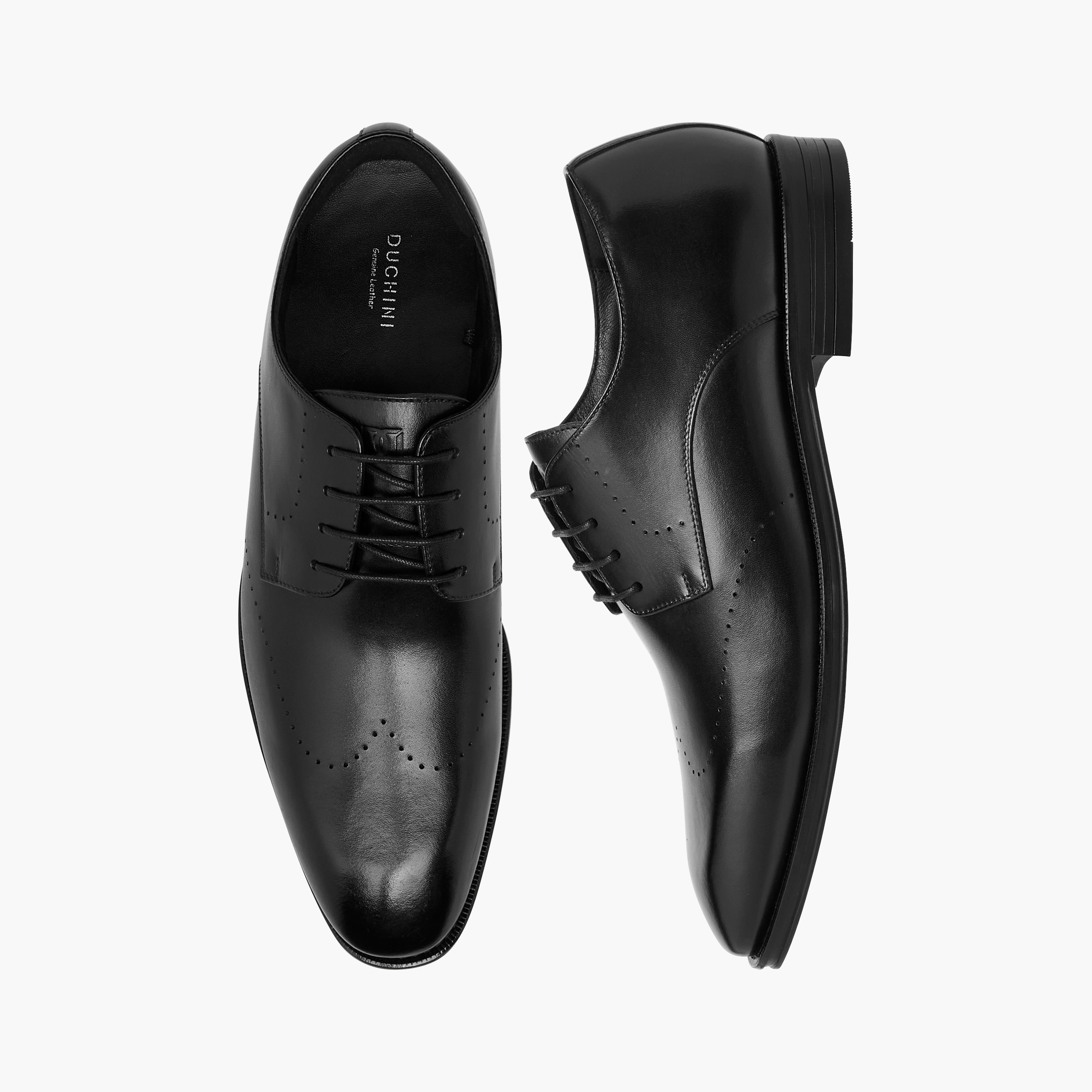 Duchini Men's Leather Solid Lace-Up Derby Shoes-men-shoes-formalshoes-image-1
