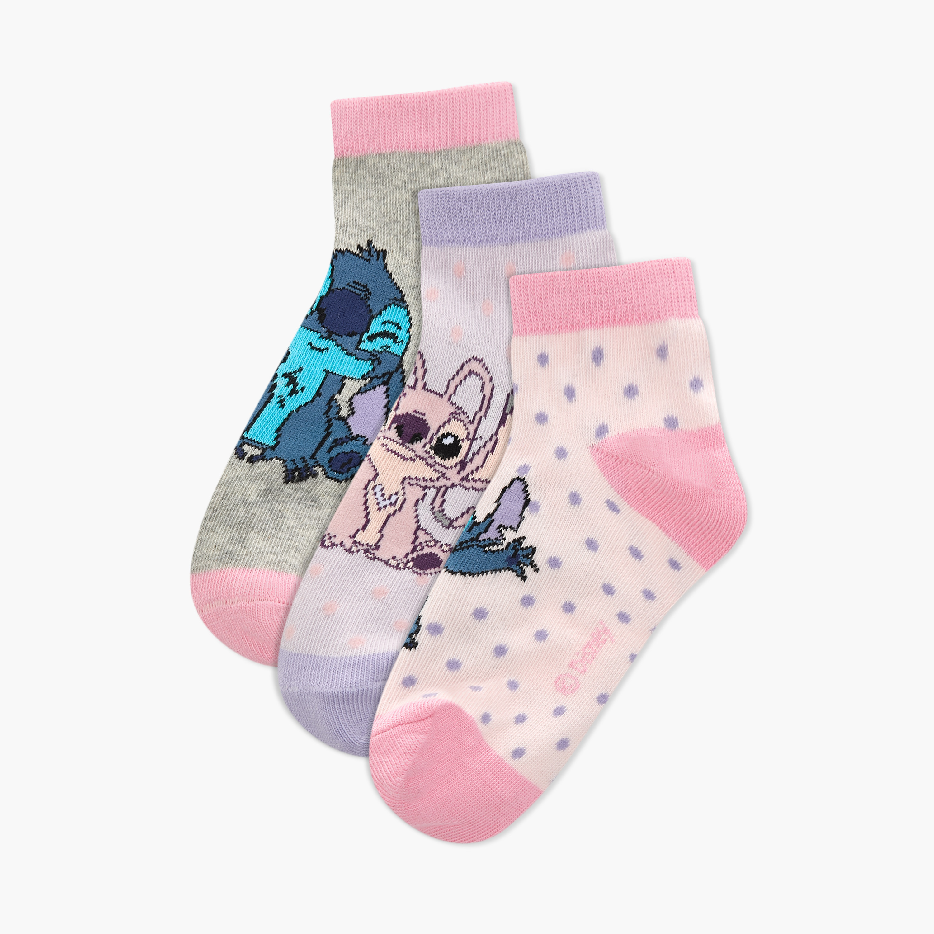 جوارب بطول الكاحل بطبعات من ديزني- طقم من 3 أزواج-girls-accessories-socks-image-1