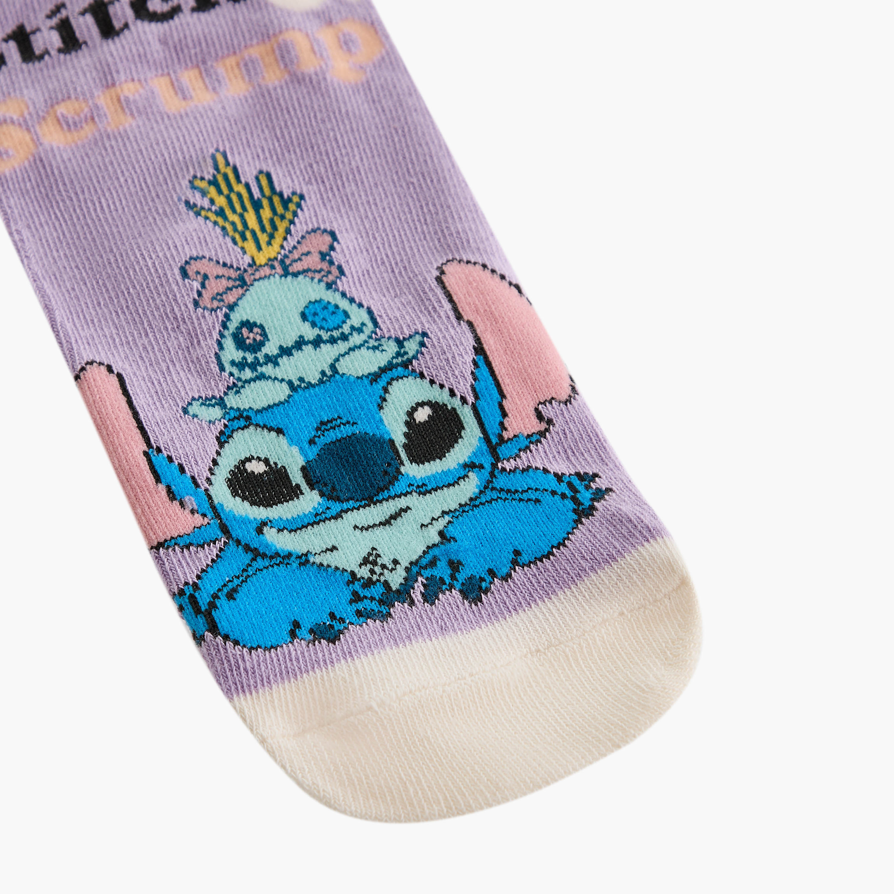 Disney Stitch Print Non Terry Ankle Length Socks - Set of 5-girls-accessories-socks-image-3