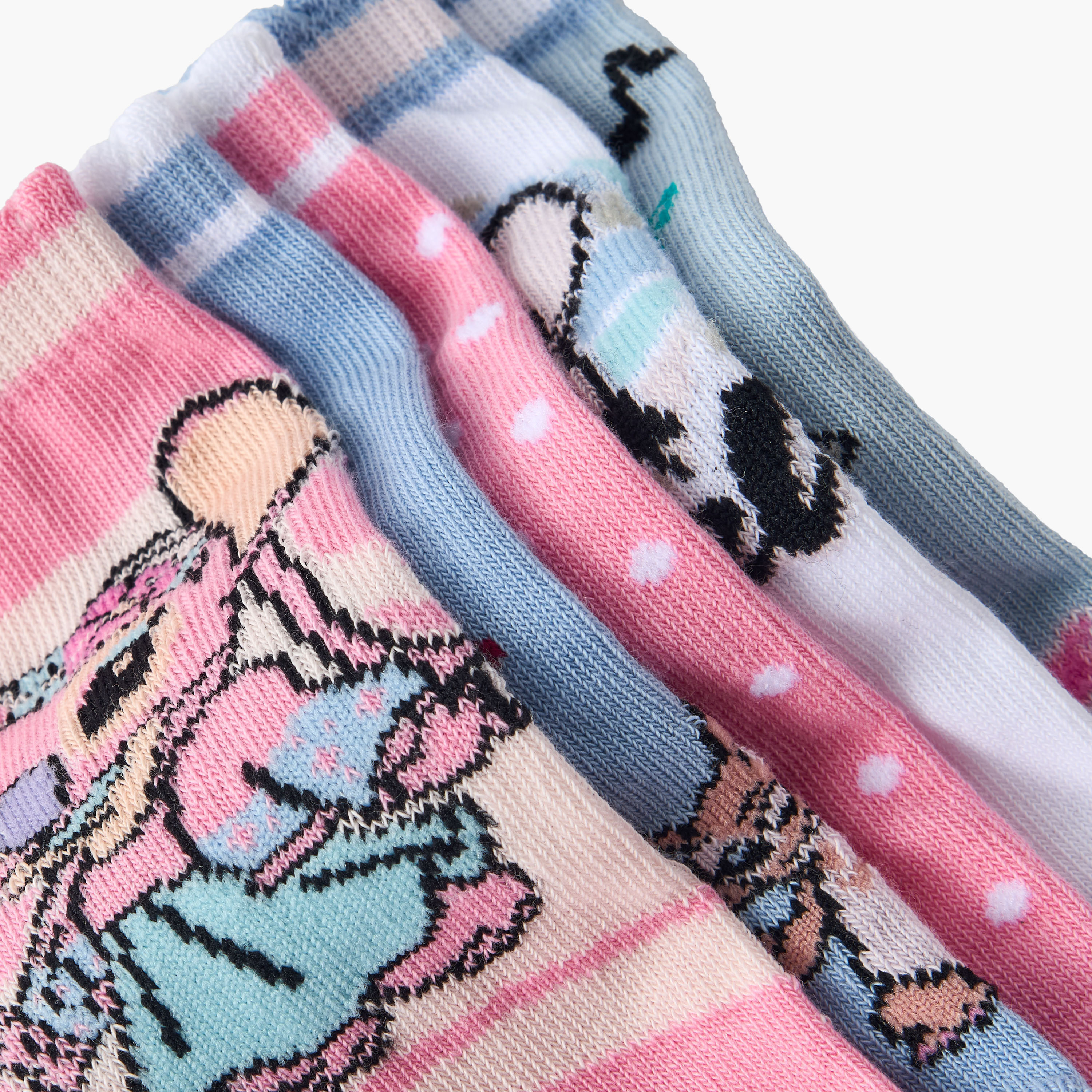طقم من 5 - جوارب طول الكاحل بطبعات للبنات من ديزني-girls-accessories-socks-image-8