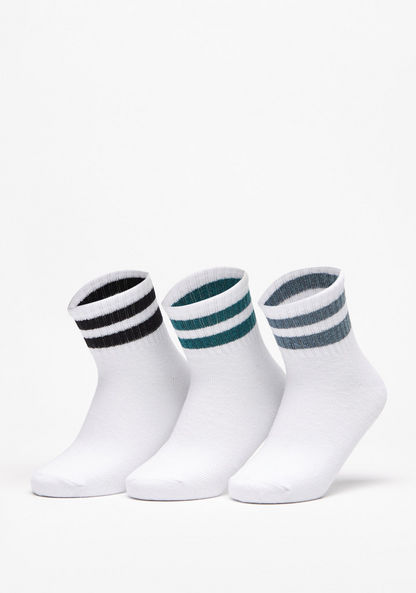 Striped Ankle Length Socks - Set of 3-Boy%27s Socks-image-0
