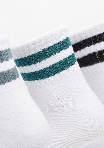 Striped Ankle Length Socks - Set of 3-Boy%27s Socks-image-1