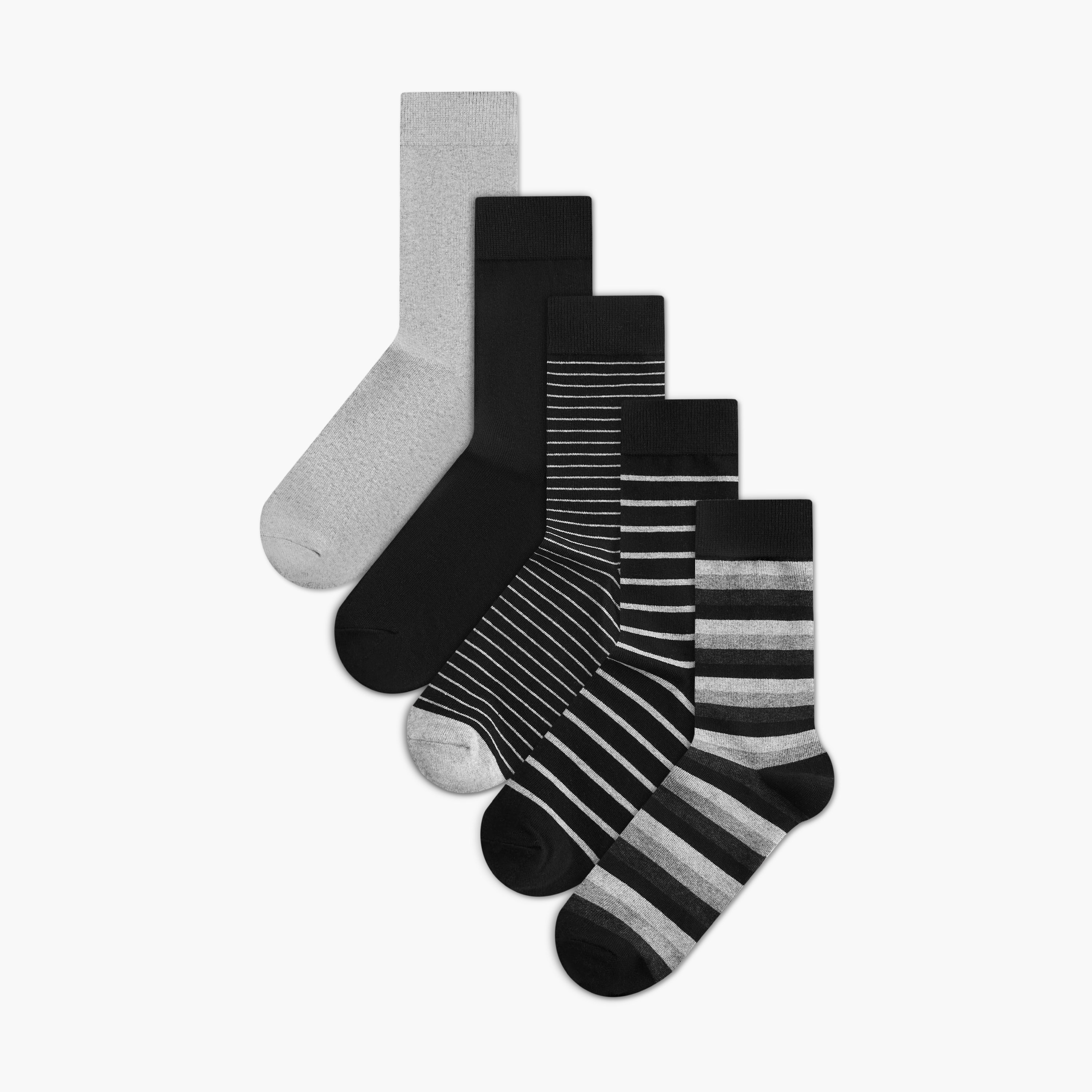 طقم جوارب بطول ربلة الساق متنوّعة 5 أزواج للرجال من إل بي إل من شوإكسبريس-men-socks-image-1