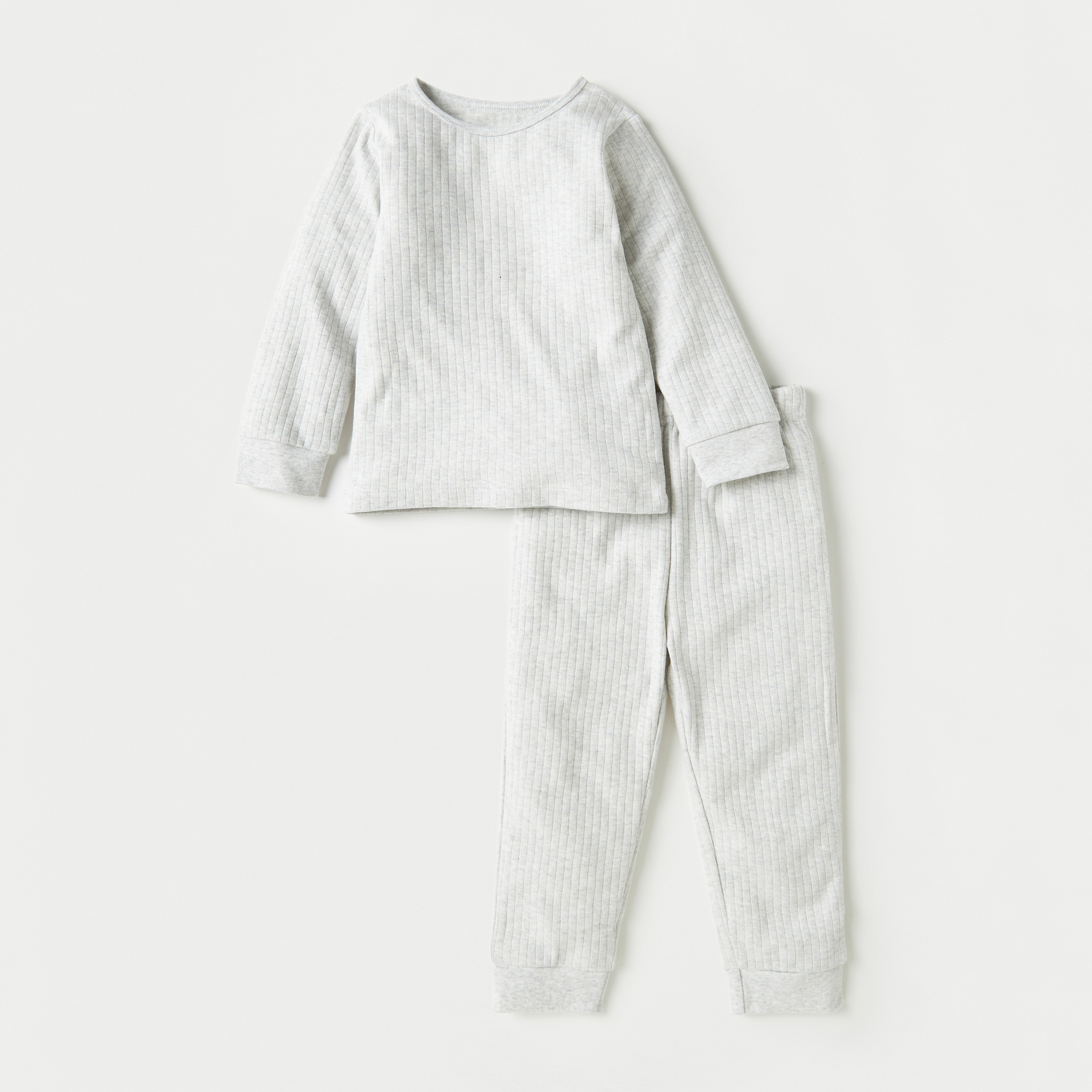 طقم بنطلون بيجاما وتيشيرت حراري مضلع من جونيورز-baby-boys-clothing-nightwear-pyjamasets-image-1